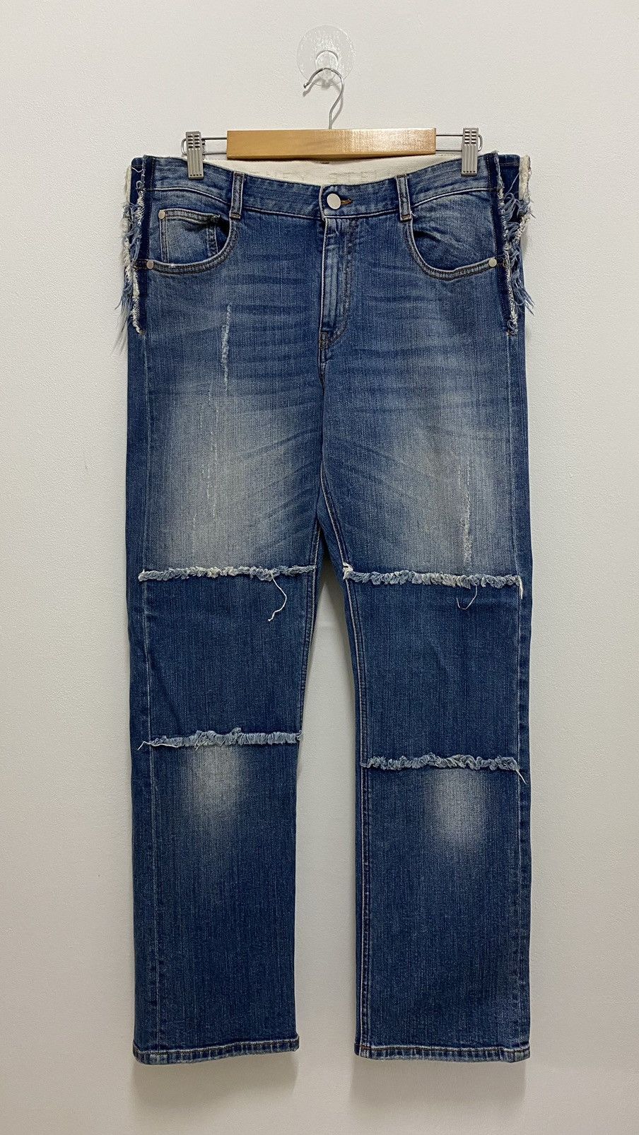 Stella McCartney Stella Mccartney Distressed Denim Patchwork Blue Jeans Pants Size US 35 - 1 Thumbnail
