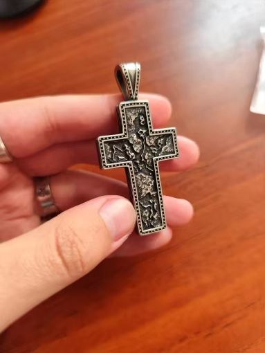 Other Skull Texture Cross Pendant Accessories Necklace Gifts Size ONE SIZE - 2 Thumbnail