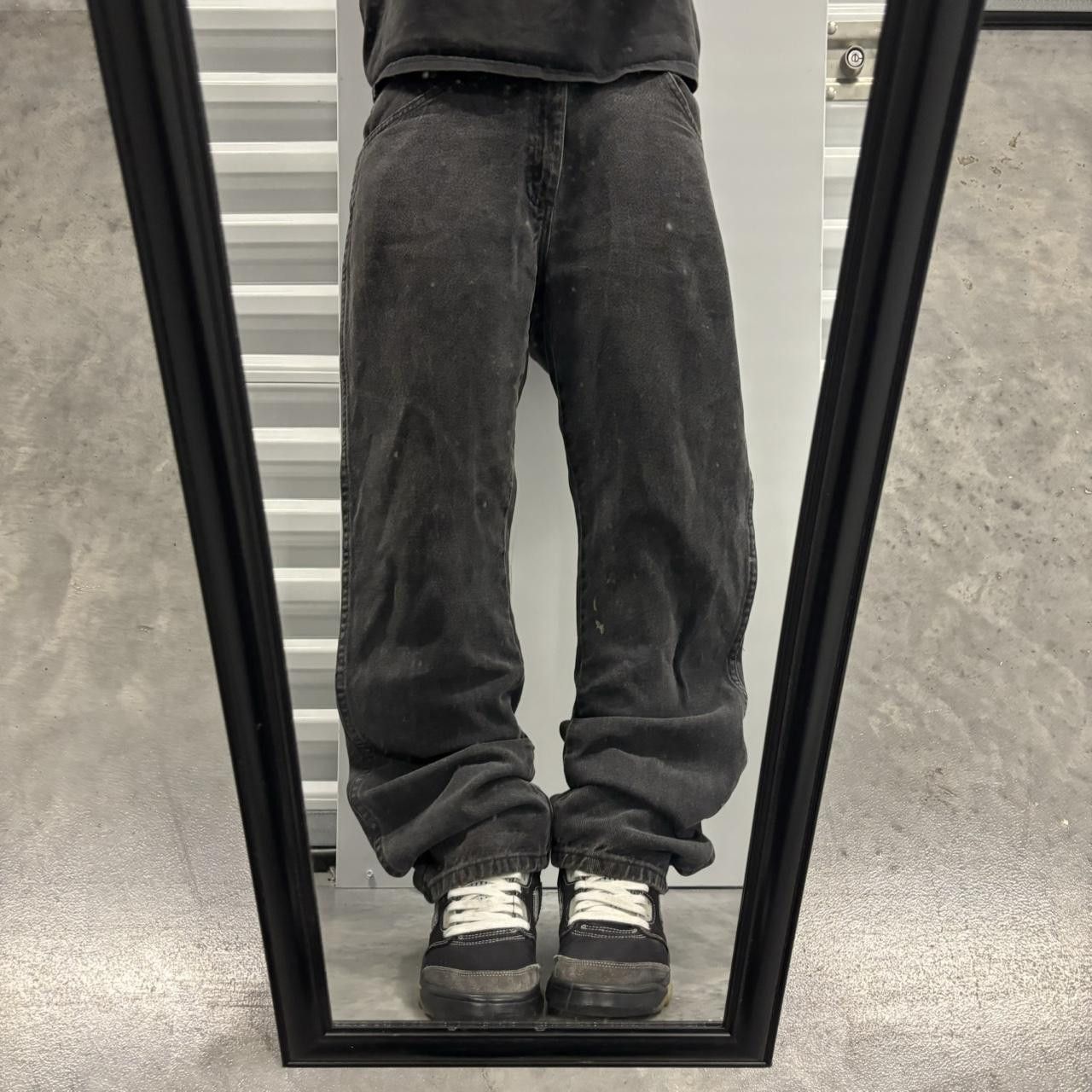 Japanese Brand × Vintage Crazy Vintage Y2K/2000s Faded Black Grunge Denim Jeans! Size US 32 / EU 48 - 1 Thumbnail