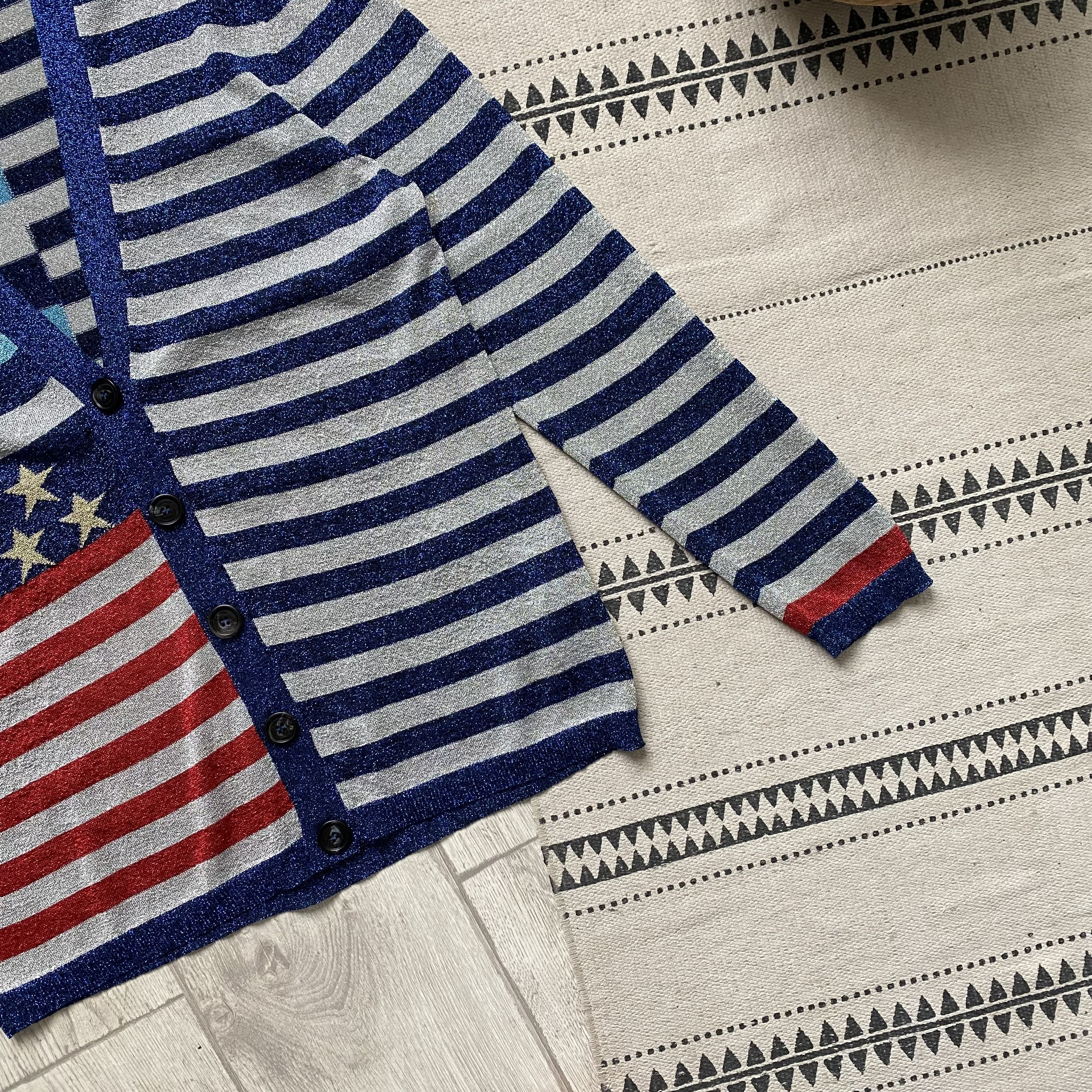 Tommy Hilfiger 🇺🇸 RRP 330$ Luxury Tommy Hilfiger USA flag cardigan Premiu Size M / US 6-8 / IT 42-44 - 4 Thumbnail
