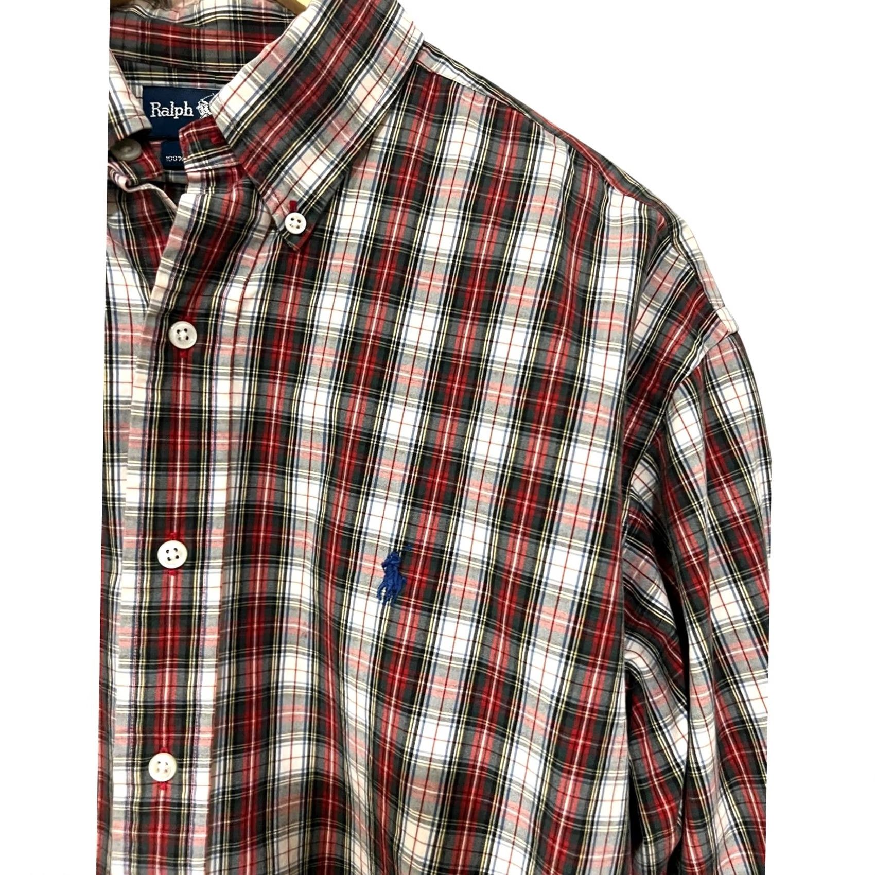 Ralph Lauren Ralph Lauren Blake Shirt Men Medium Long Sleeve Button Up Plaid 2-Ply Cotton Red Size US M / EU 48-50 / 2 - 2 Thumbnail