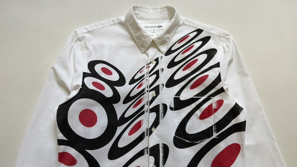 Comme des Garcons ‘Mod Target Print’ White Cotton Shirt Size US M / EU 48-50 / 2 - 3 Thumbnail