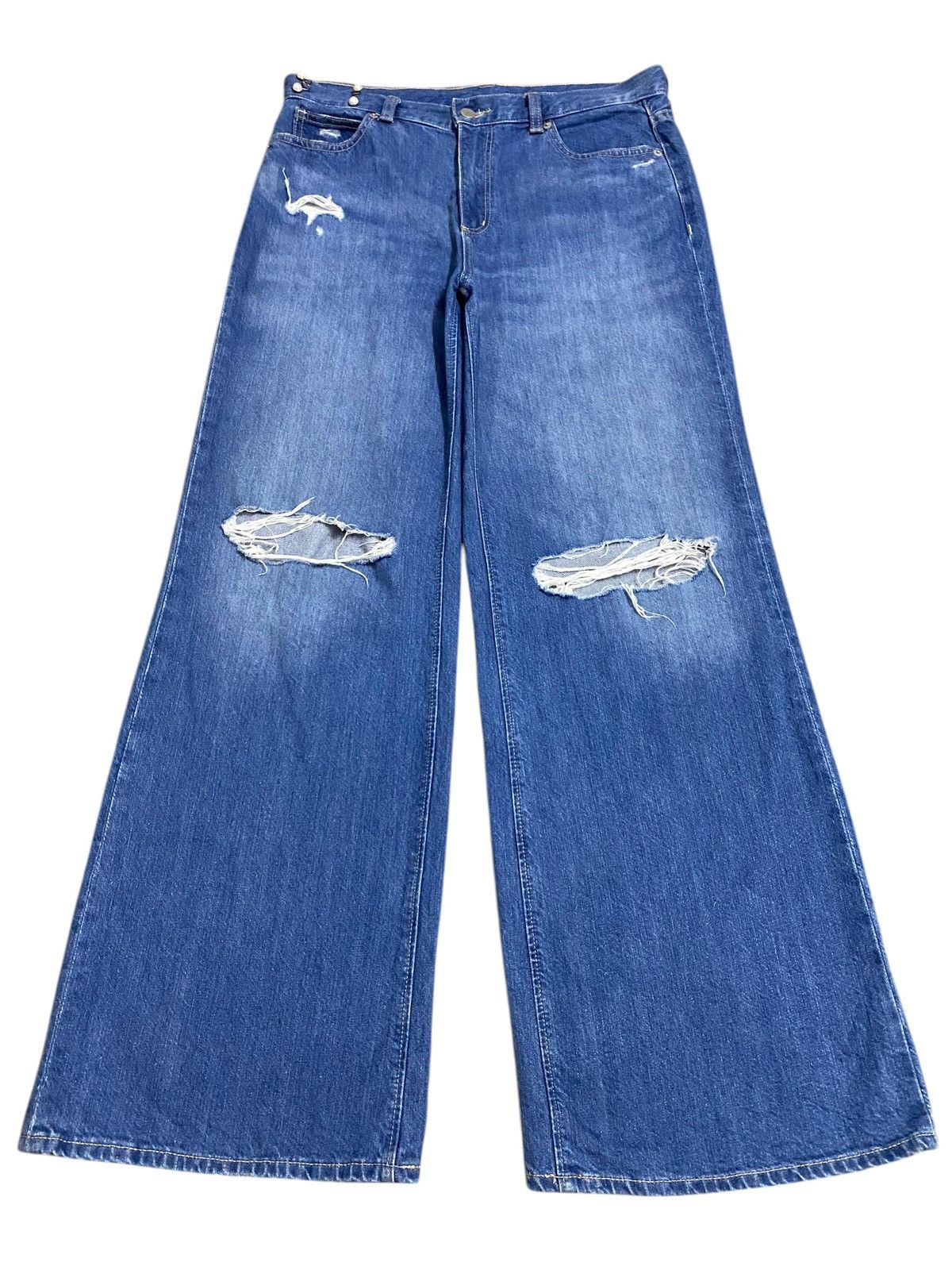 Japanese Brand Vintage Japanese Brand Distressed Baggy Soft Jeans Size US 33 - 1 Thumbnail