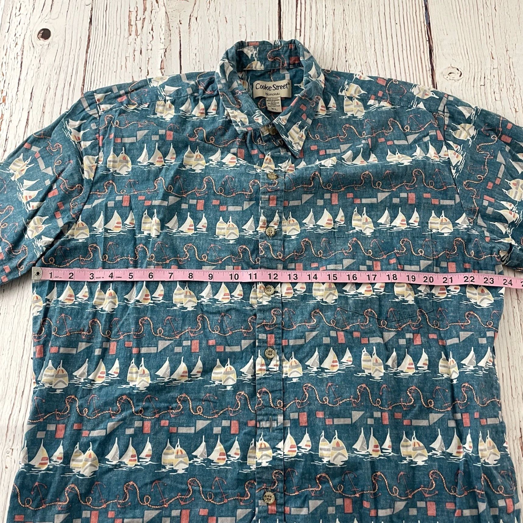 Vintage Cooke Street Shirt Hawaiian Short Sleeve Button-Up XL Men's Blue Size US XL / EU 56 / 4 - 3 Thumbnail