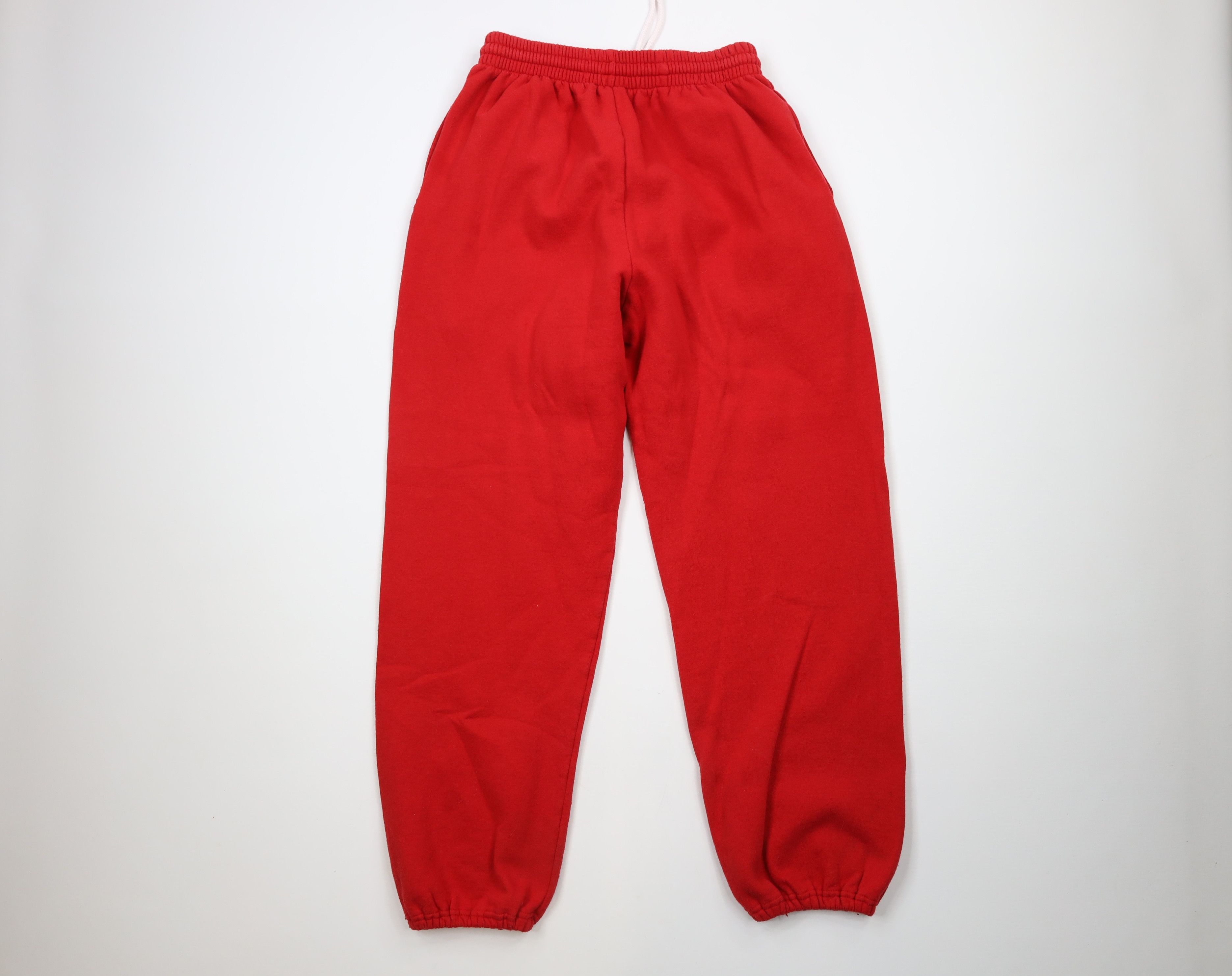 Vintage Vintage 90s Streetwear Blank Cuffed Sweatpants Joggers Red Size US 34 / EU 50 - 9 Thumbnail