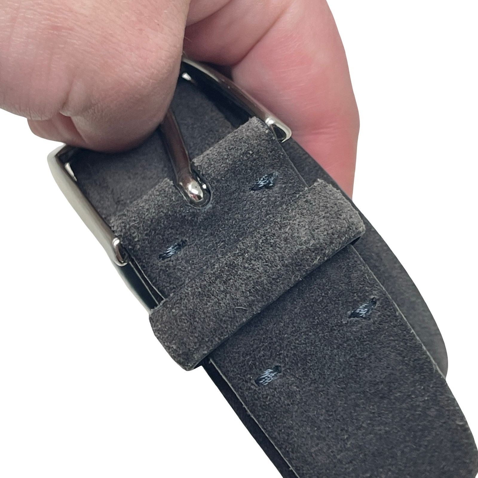 Ermenegildo Zegna Ermenegildo Zegna grey silver suede leather belt 115-130cm Size 44 - 4 Thumbnail