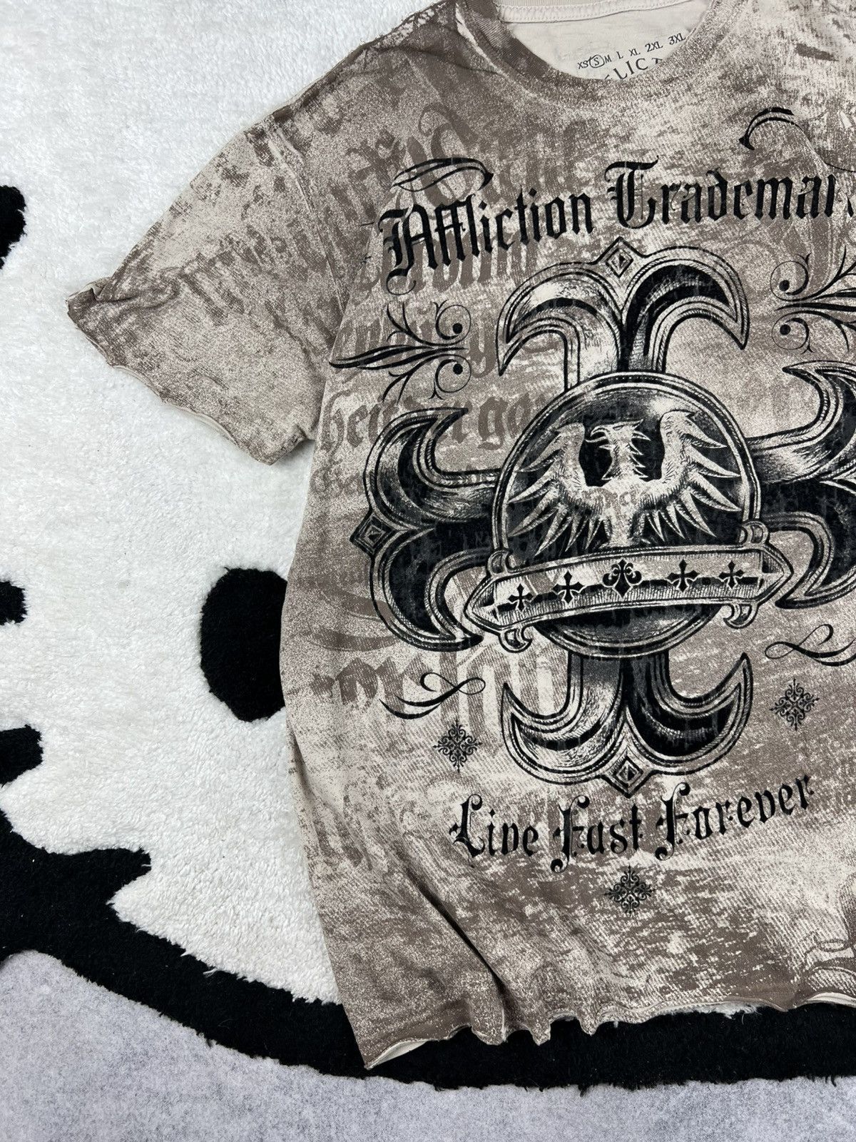 Affliction Y2K Affliction Skulls Trashed Chrome Hearts Style Tee Shirt Size US S / EU 44-46 / 1 - 2 Thumbnail