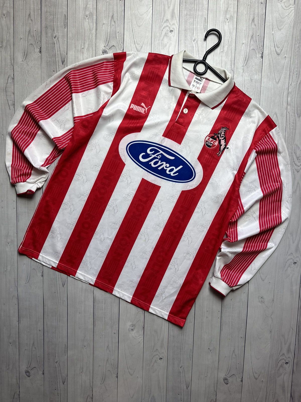Vintage koln puma soccer jersey rare ford logo XL