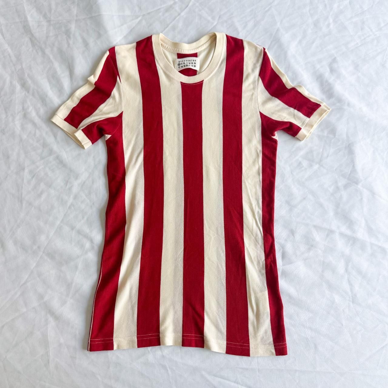 Maison Martin Margiela 2008 Red & White Striped Jersey Tee