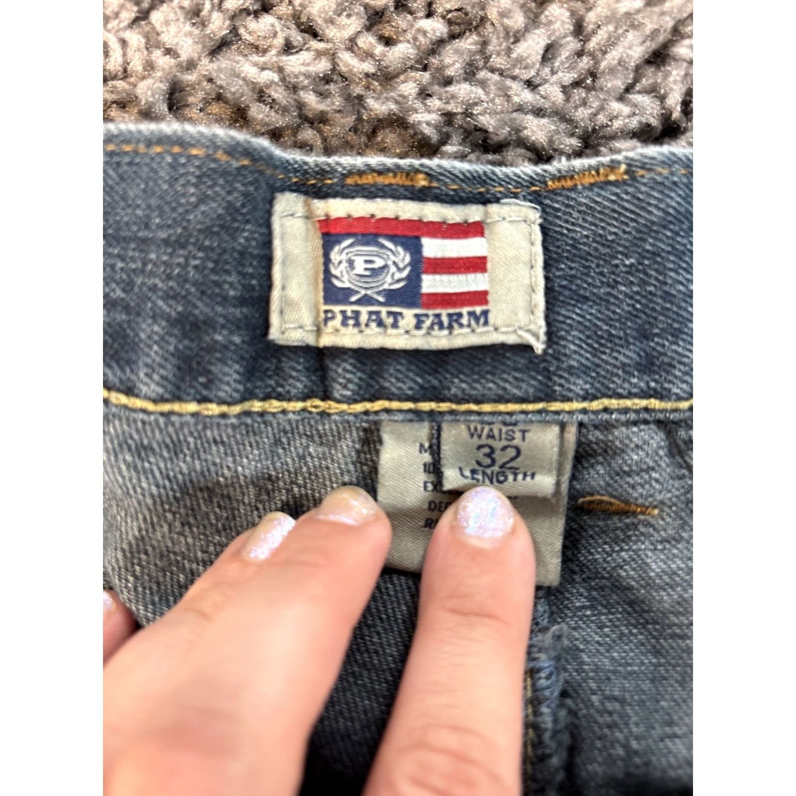 Phat Farm VINTAGE Phat Farm Jeans Mens 34x28 Baggy Dark Wash Embroidered Distressed 90s Mens Size US 34 / EU 50 - 6 Thumbnail