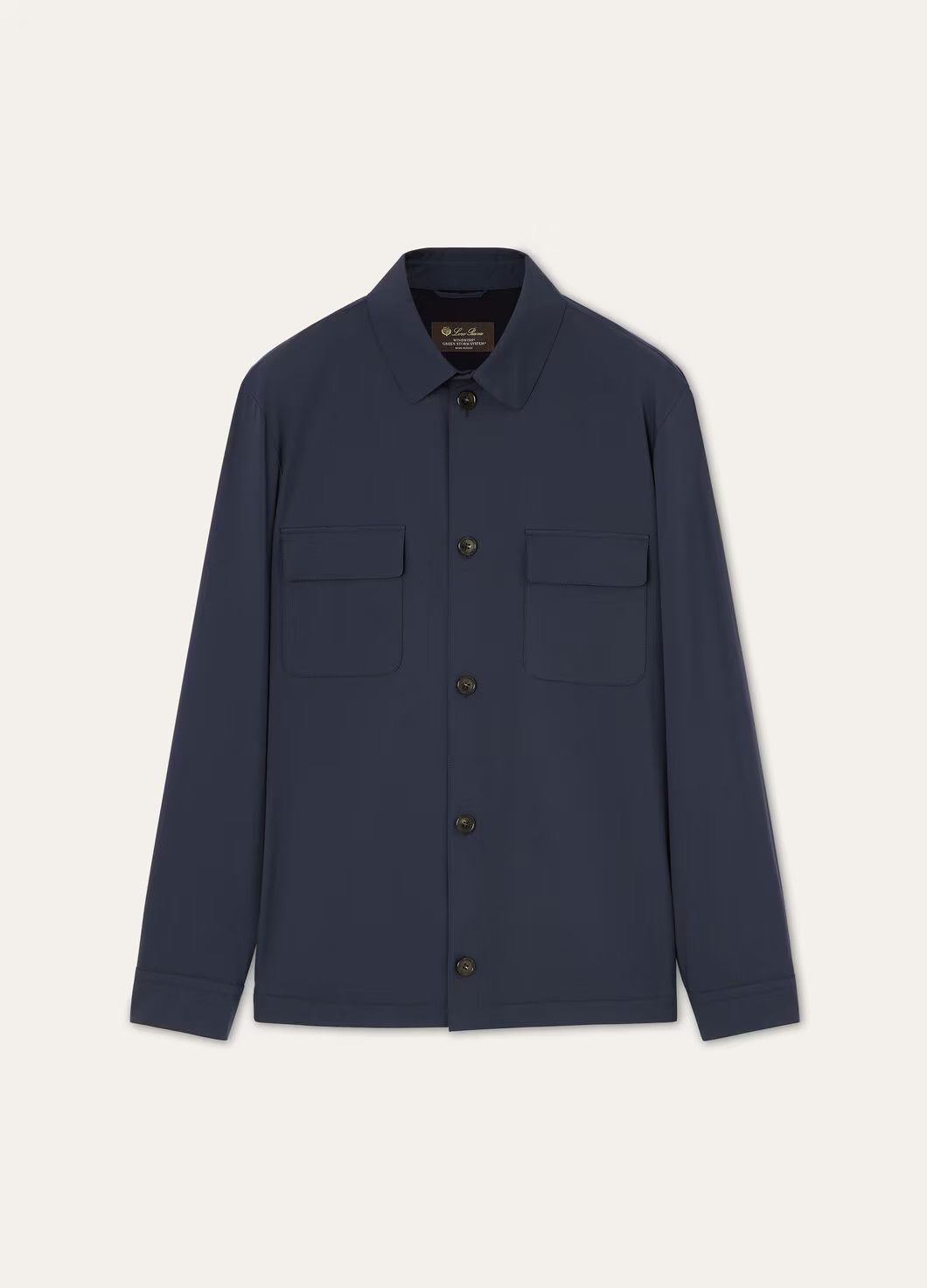 Loro Piana o1w1db10225 FAL3621 Spread Collar Knit Overshirt Navy Blue Size US S / EU 44-46 / 1 - 1 Thumbnail