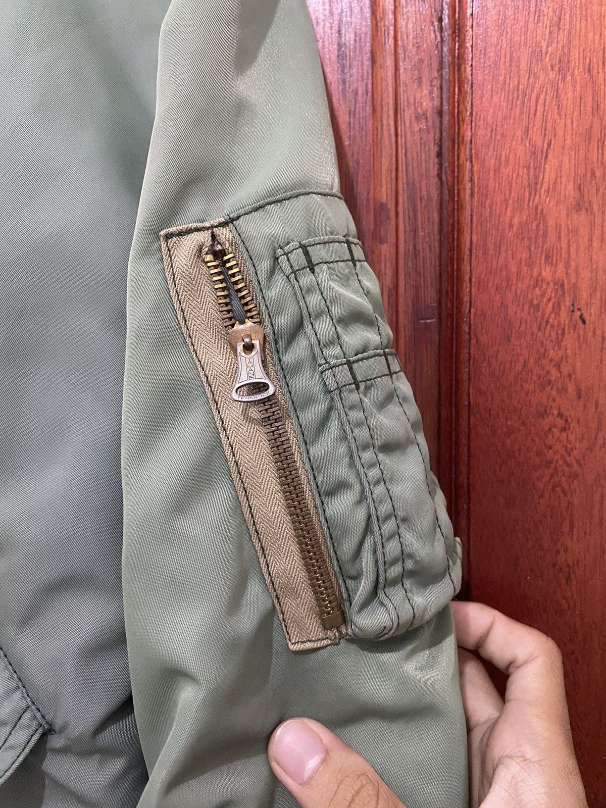 Evisu Rare Vintage 90s Evis Ma-1 Olive Green Bomber Jacket Size US S / EU 44-46 / 1 - 8 Thumbnail