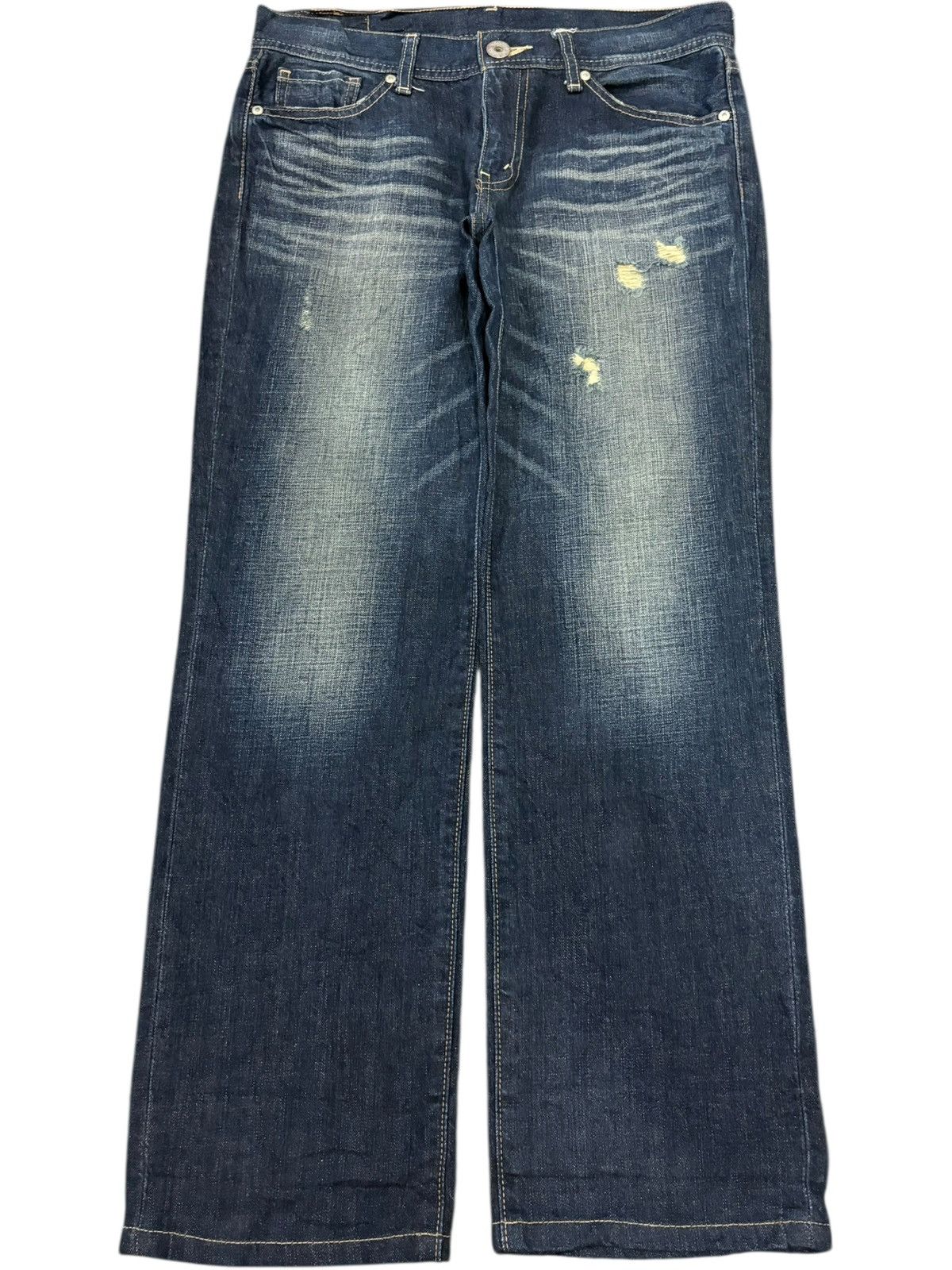 Levi's Vintage 90s Levis 535 Distress Loose Jeans Size 32" / US 10 / IT 46 - 1 Thumbnail