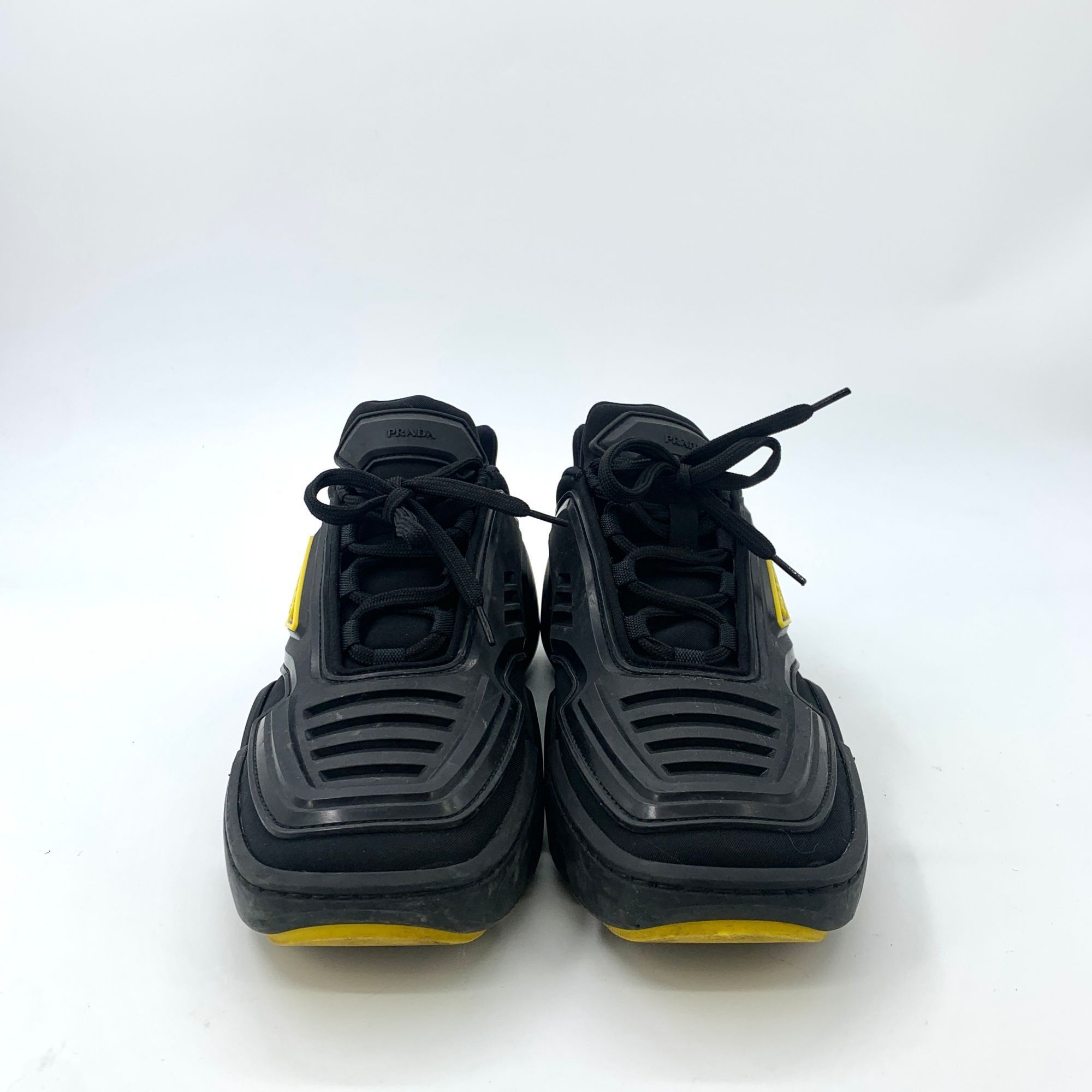 Prada Prada Black Triangle Logo Lace-Up Platform Sneakers (Size 40 Size US 7.5 / EU 40-41 - 8 Thumbnail