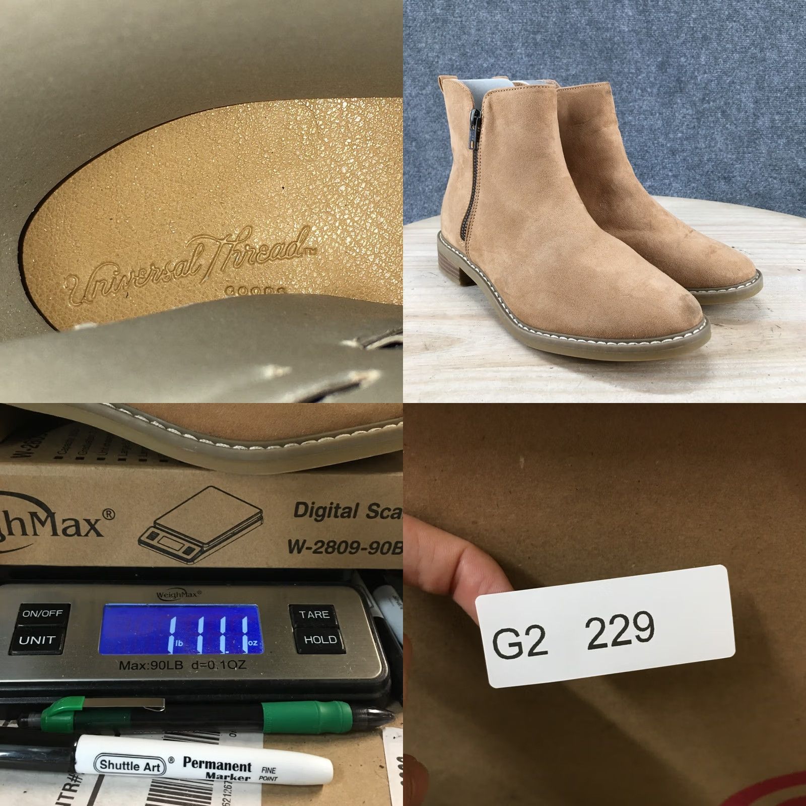 Vintage Universal Thread Boots Womens 8 Ankle Booties Beige Faux Suede Double Side Zip Catogory: Bootie Size US 8 / IT 38 - 10 Thumbnail