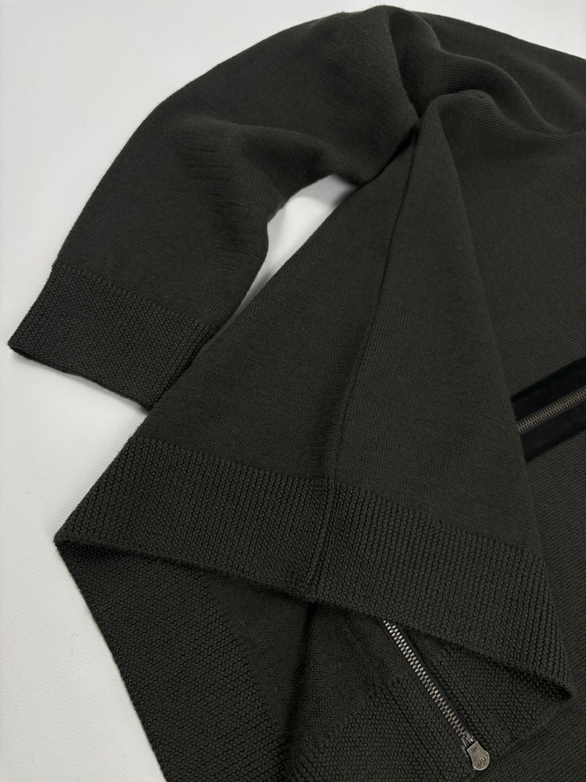 Miu Miu VTG Archive Knit Wool-Leather Zip Sweater High Collar Jumper Size US M / EU 48-50 / 2 - 20 Thumbnail