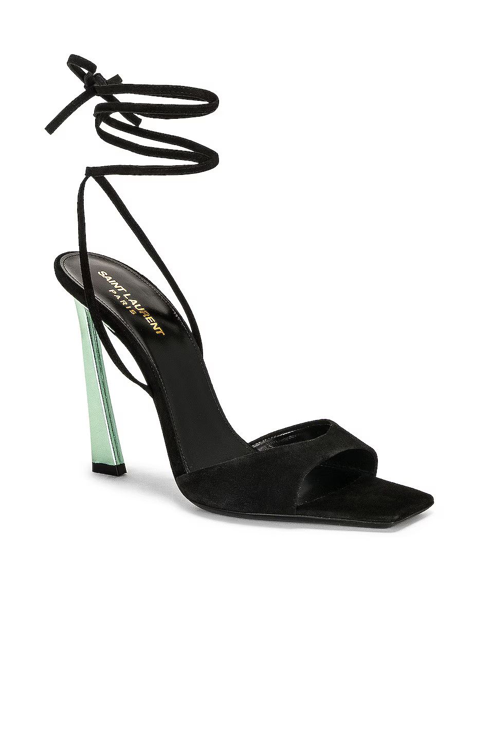 Saint Laurent Paris o1tp1o0125 Paz Sandals In Suede in Black Size US 11 / IT 41 - 2 Thumbnail