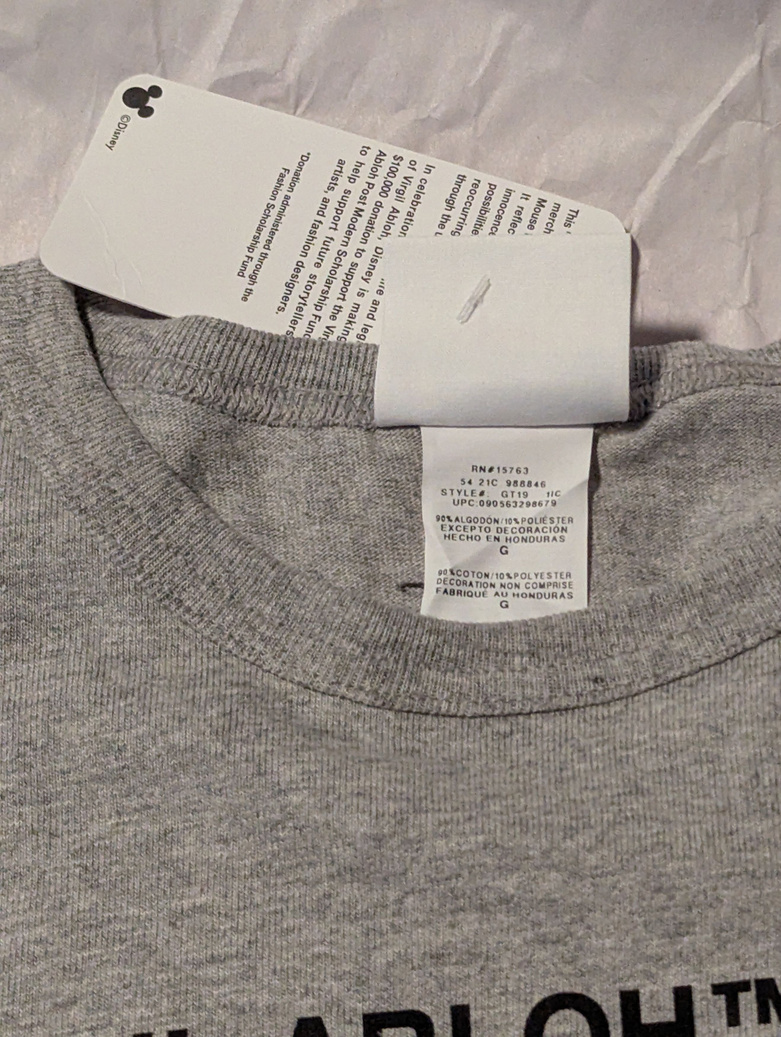 Champion × Disney × Virgil Abloh Virgil Abloh F.O.S. x Disney - "FOS Mickey BkM" Tee Size US L / EU 52-54 / 3 - 5 Thumbnail