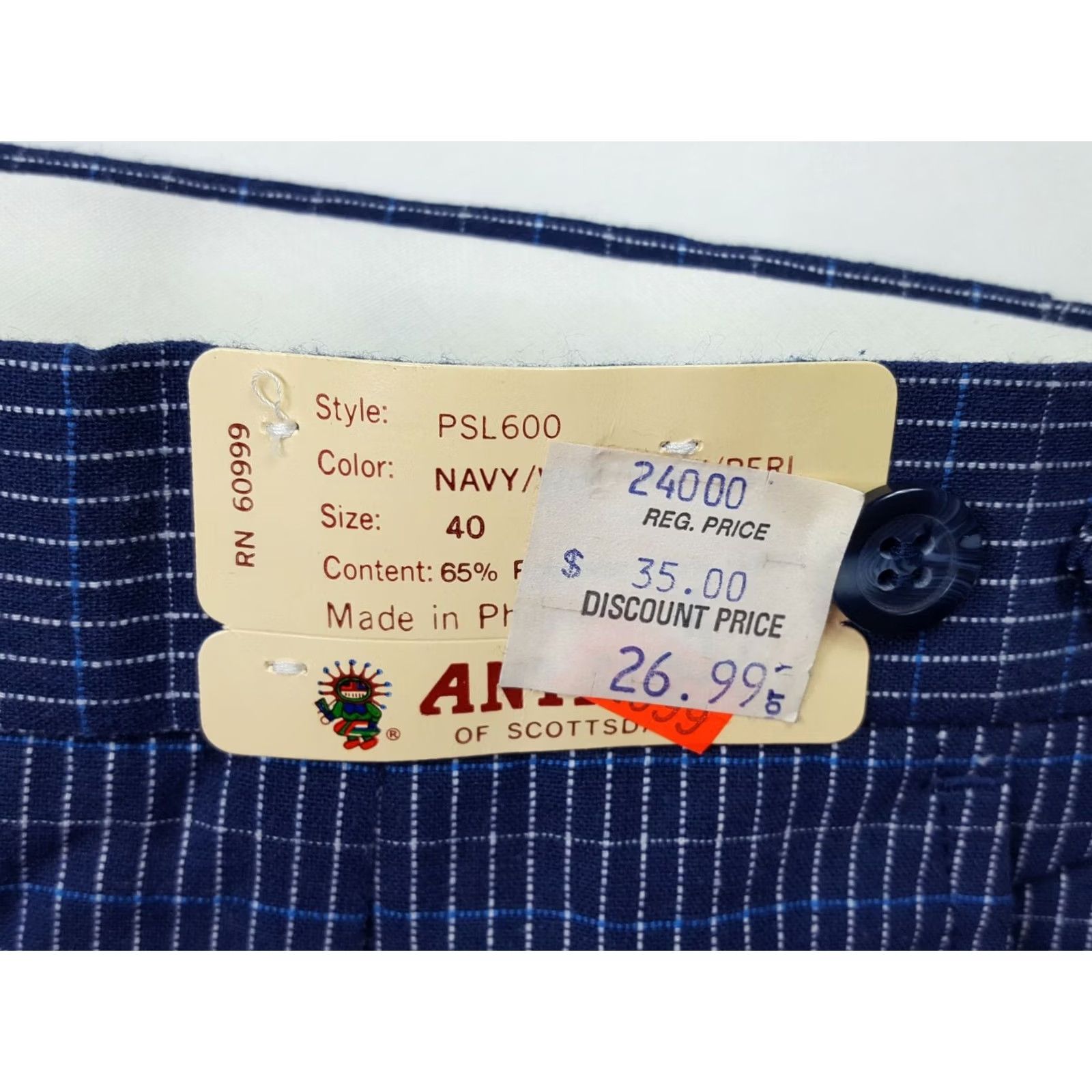 Vintage Vintage Antigua Plaid Dress Pants Men Size 40 Straight Leg Pleated Blue NWT 80s 90s Golf Retro Pants Mens Size US 40 / EU 56 - 4 Thumbnail