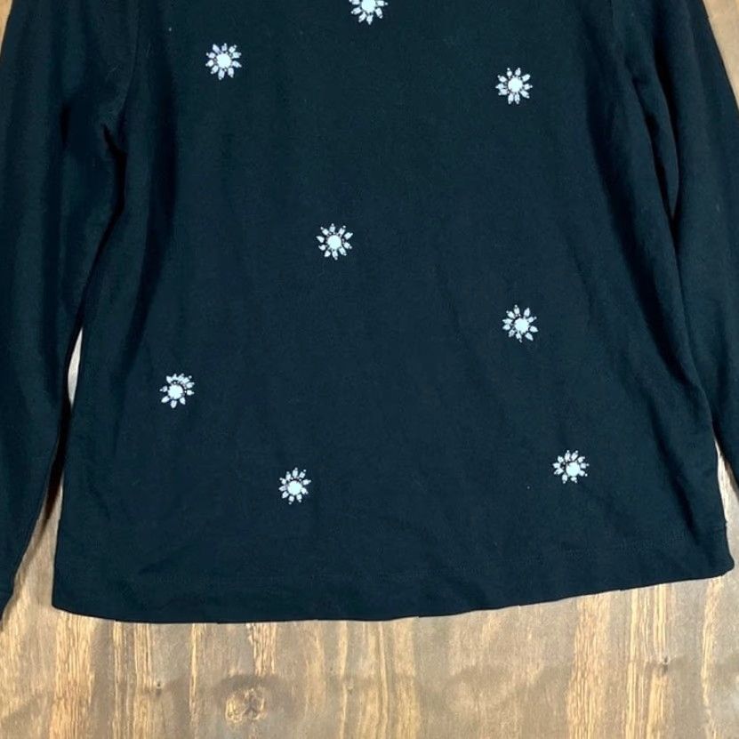 Banana Republic VINTAGE Banana Republic Women Sweater Black Sophia Bead Jewelled Crew Neck Long Sleeve M Size M / US 6-8 / IT 42-44 - 3 Thumbnail