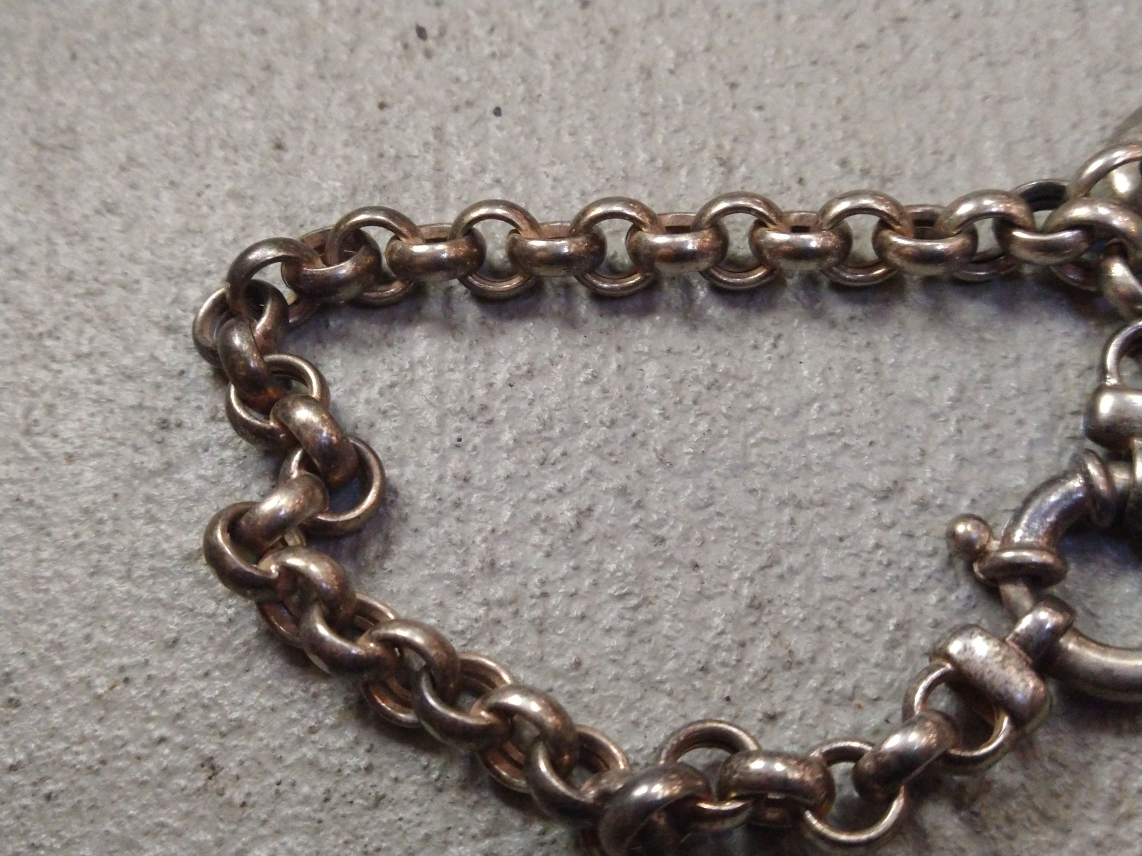 Jewelry Vintage Sterling Silver Bracelet Heart Round Italy 7.75" Y2K Size ONE SIZE - 9 Thumbnail