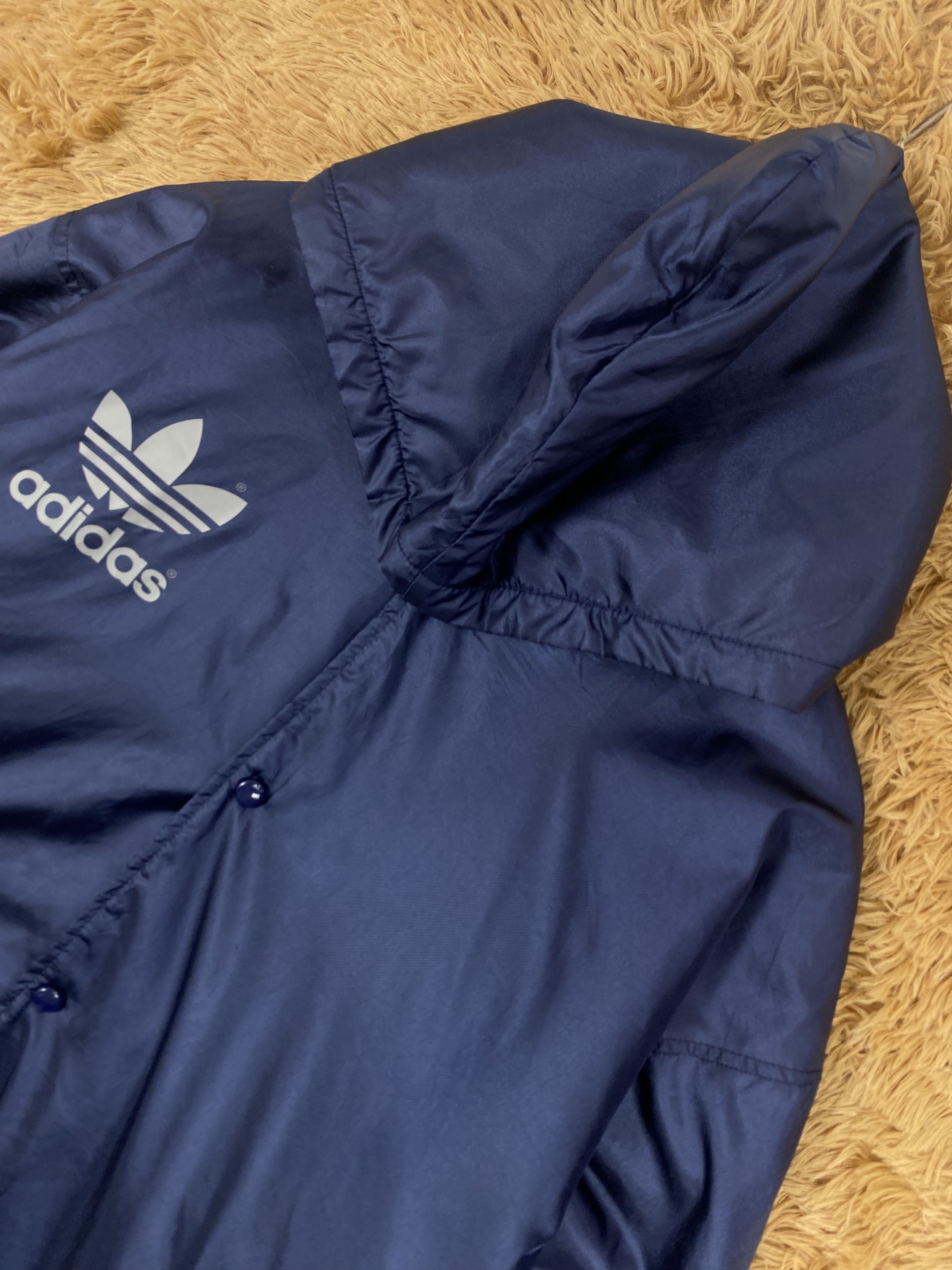 Adidas Vintage Adidas Big Logo Fleece Lining Long Jacket PJ2489 Size US XL / EU 56 / 4 - 3 Thumbnail