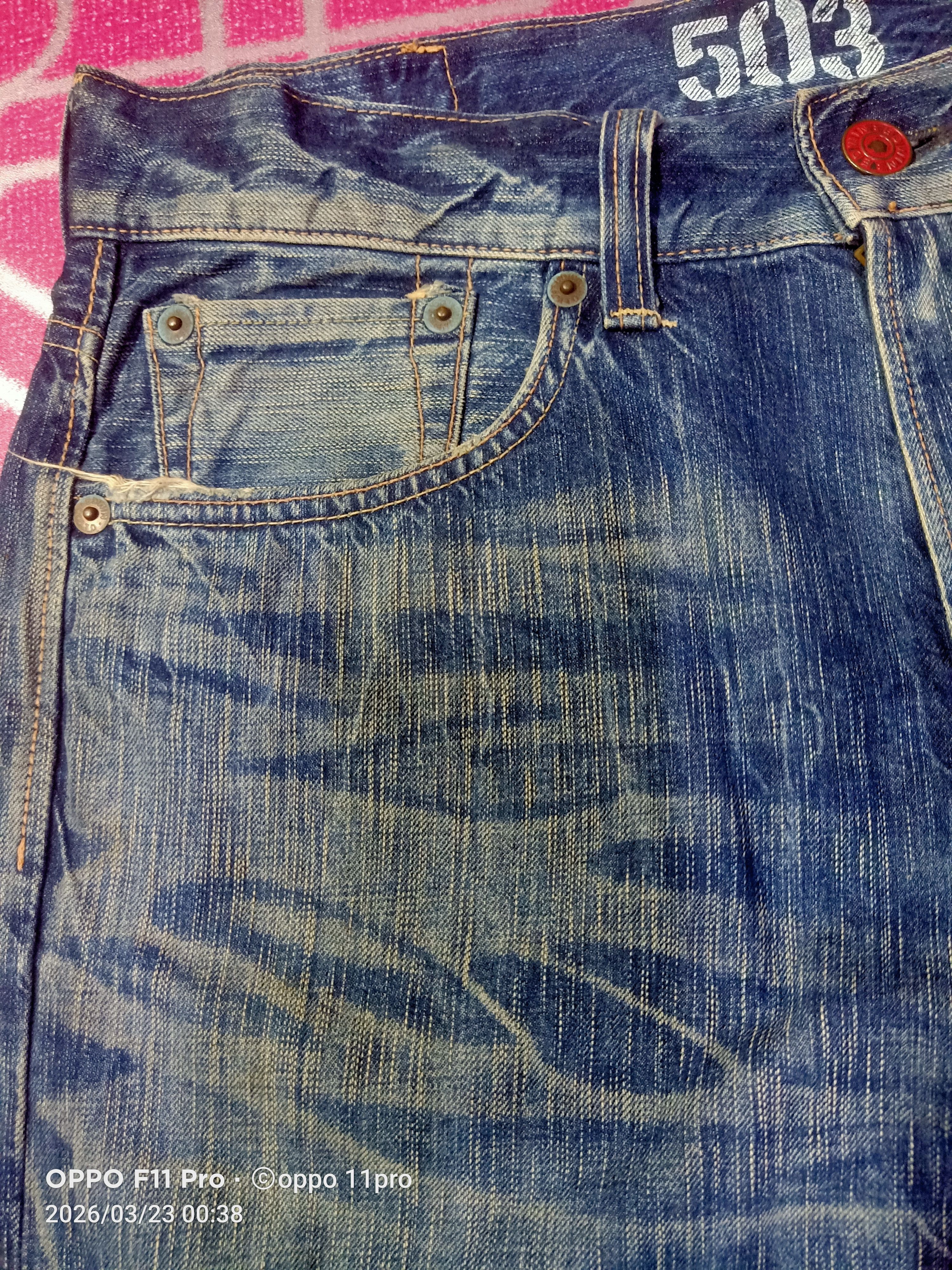 If Six Was Nine 💥Edwin Vintage 503 Flare Denim Distressdenim 💥 Size US 34 / EU 50 - 10 Thumbnail