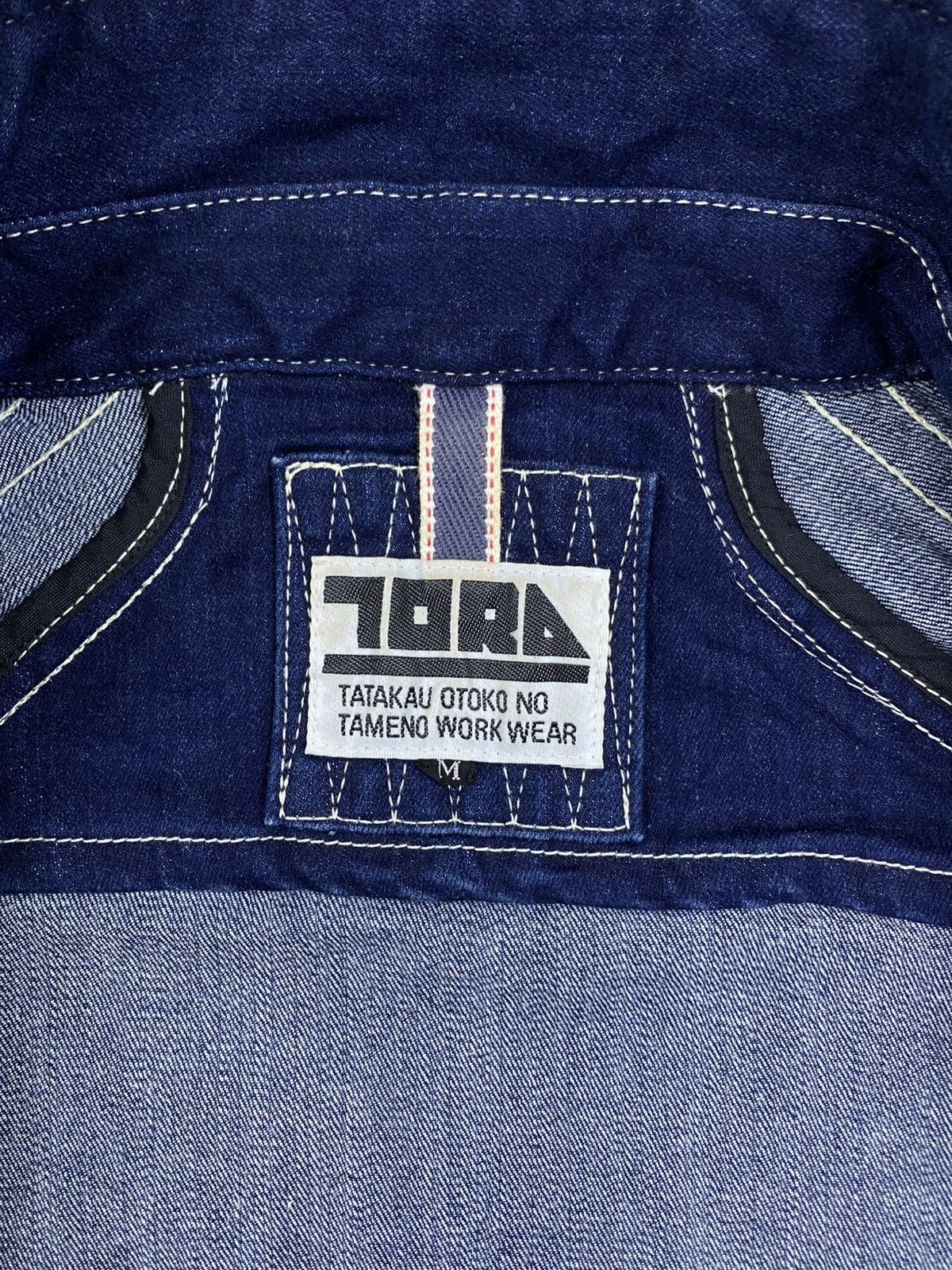 Japanese Brand Vintage Tora Workwear Stretch Longsleeve Denim Jacket Size US M / EU 48-50 / 2 - 11 Thumbnail