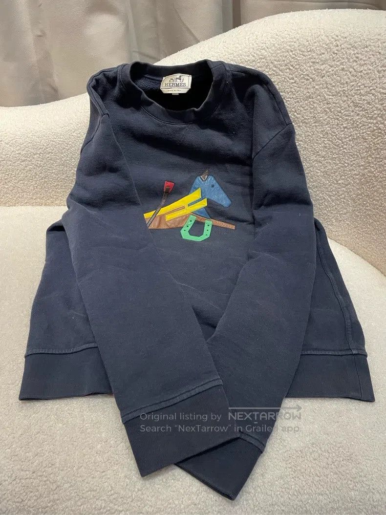 Hermes Hermes Sweatshirt, Navy Blue Size US M / EU 48-50 / 2 - 1 Thumbnail