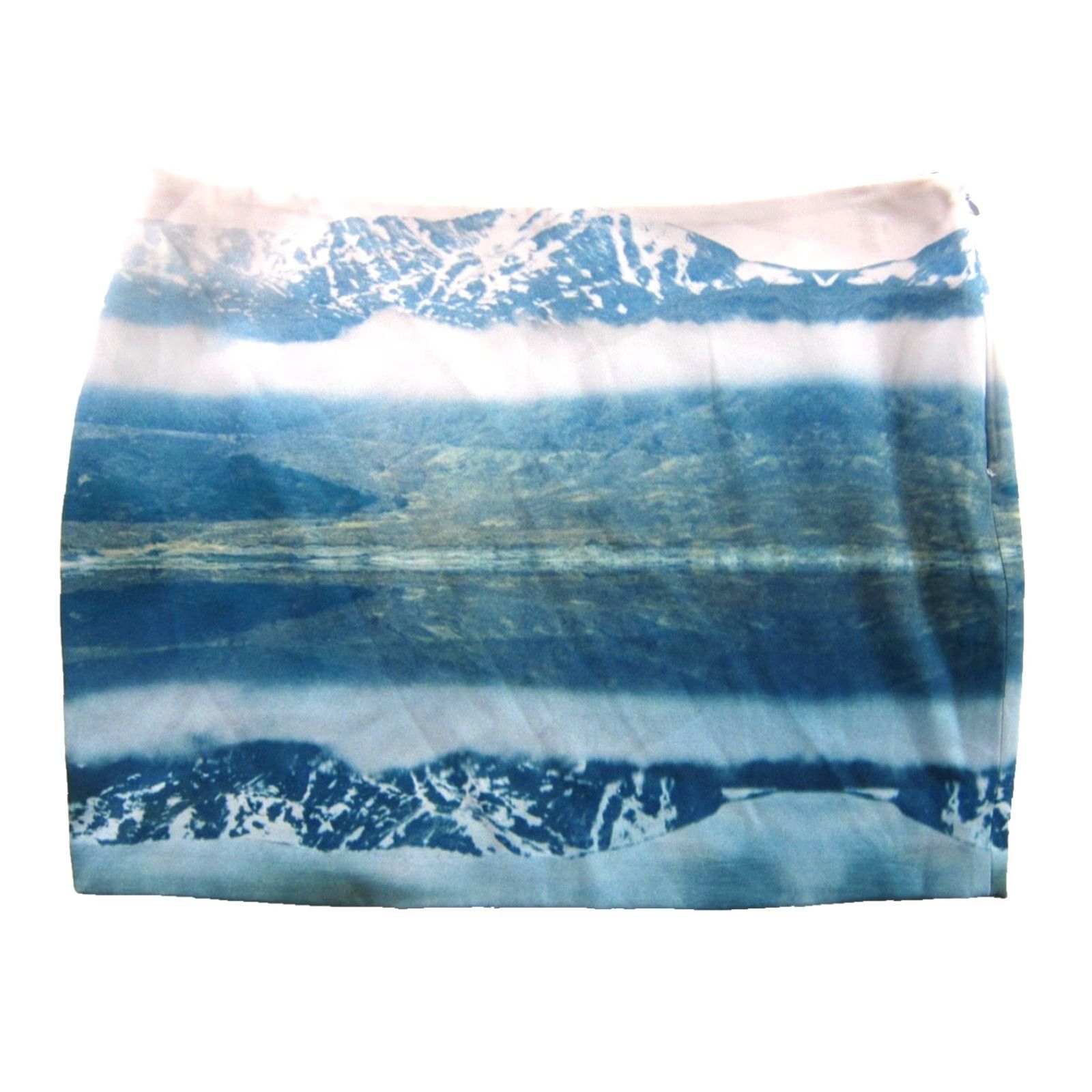 Vintage NA-KD Blue Misty Morning White Mountain Recycled Low Waist Mini Skirt Size 6 Size 28" / US 6 / IT 42 - 2 Thumbnail