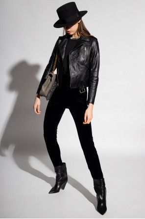 Saint Laurent Paris o1bcso1str1124 Motorcycle Jacket in Black Size XXS / US 00 / IT 34 - 2 Thumbnail
