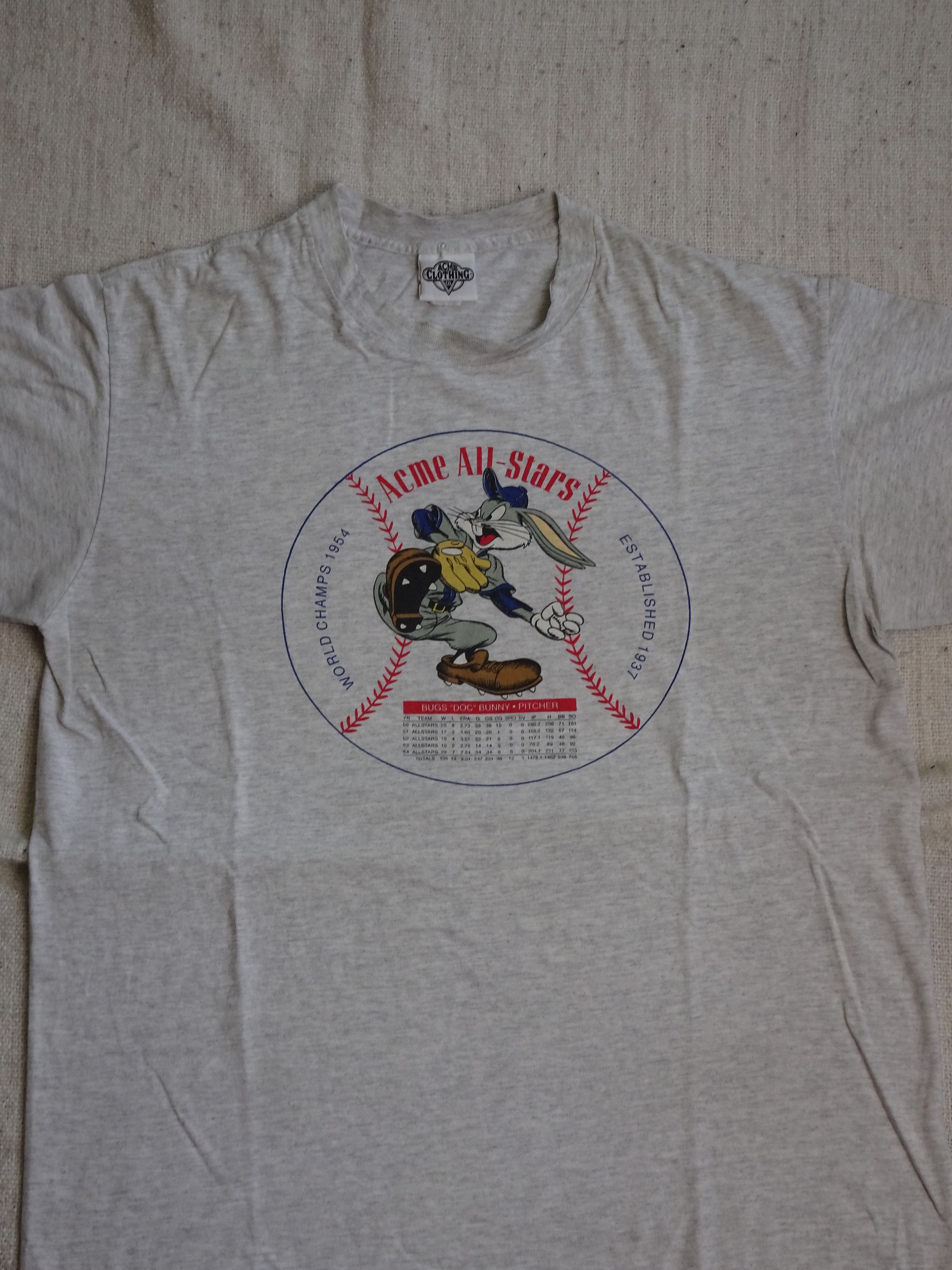 Acme Clothing Vtg '91 Single Stitch Looney Tunes Dodgers Bugs Graphic Tee Size US XL / EU 56 / 4 - 2 Thumbnail