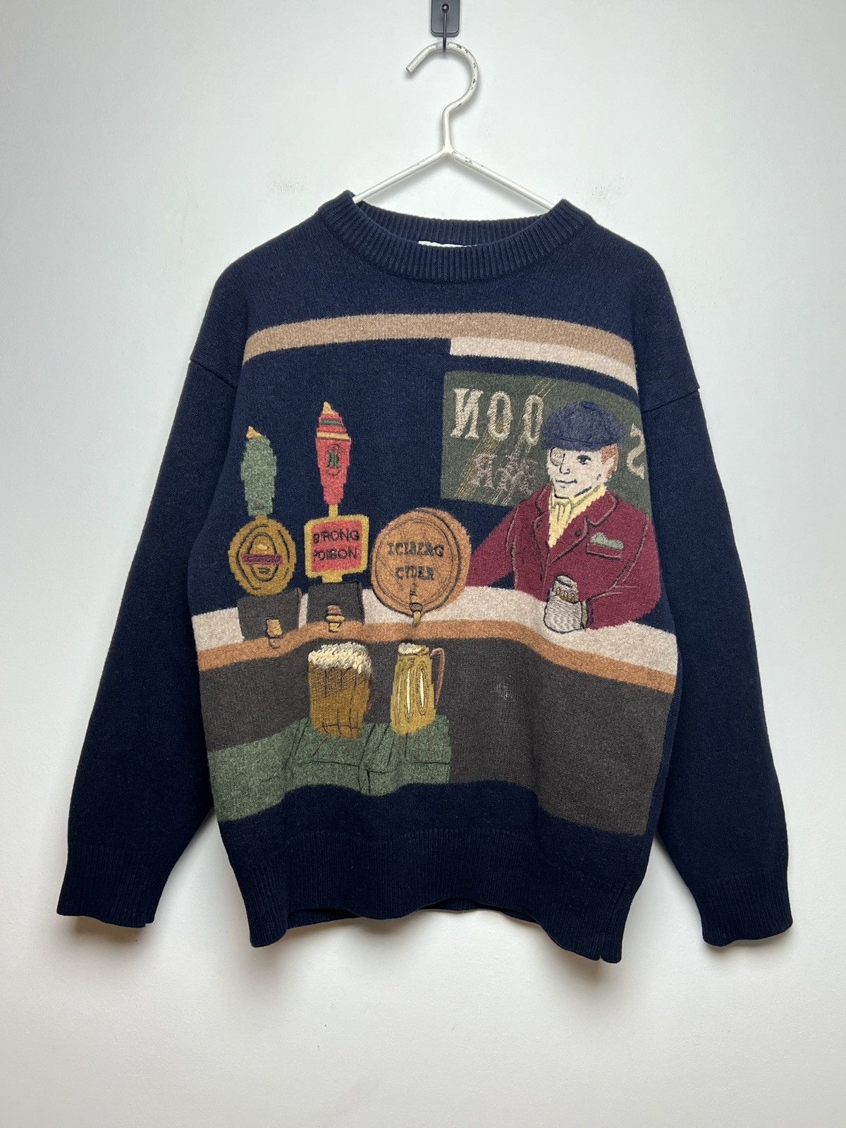 image of Iceberg Y2K Bar Friday Sweater Y2K Vintage S-M in Blue, Men's (Size Medium)