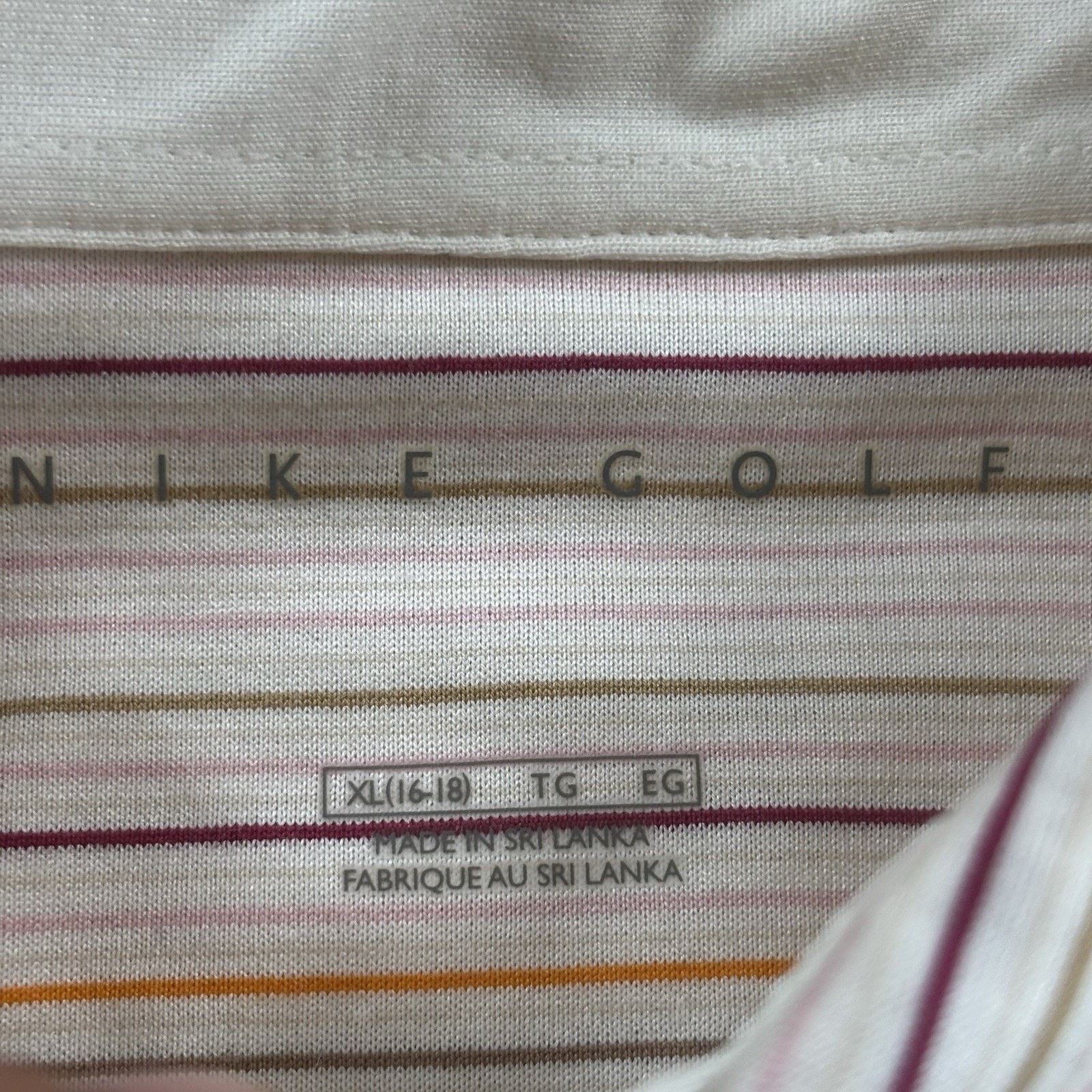 Nike Nike Golf Women's Striped Polo Shirt Sz. XL White Pink Size XL / US 12-14 / IT 48-50 - 3 Thumbnail