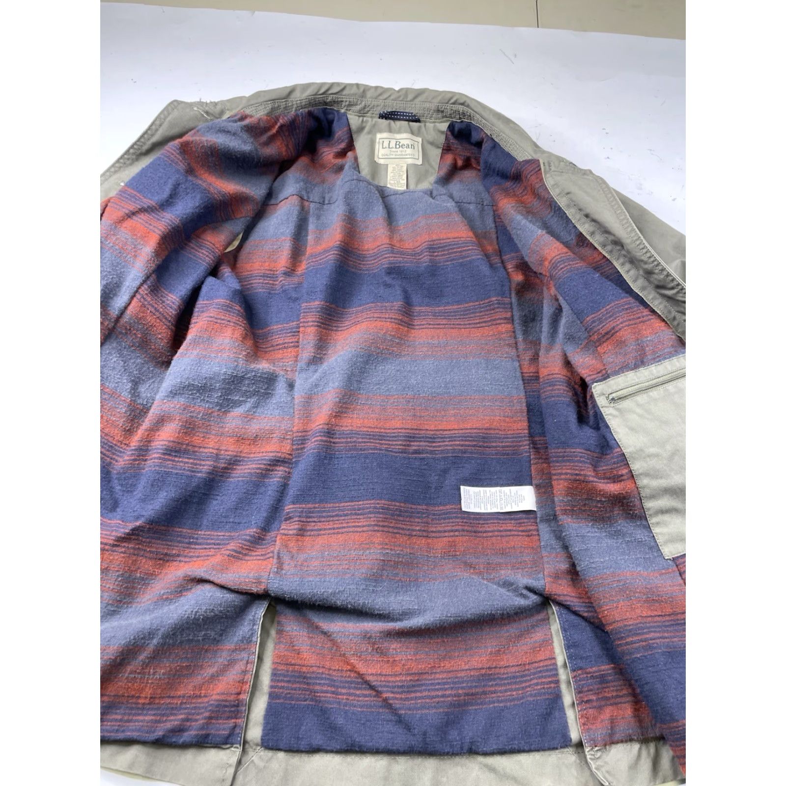 Vintage VINTAGE L.L. Bean Fireside Field Coat Jacket 503272 Flannel Lined Womens Large Green Wool Accents Embroidered Logo Pockets Inner Pockets Button Size L / US 10 / IT 46 - 3 Thumbnail