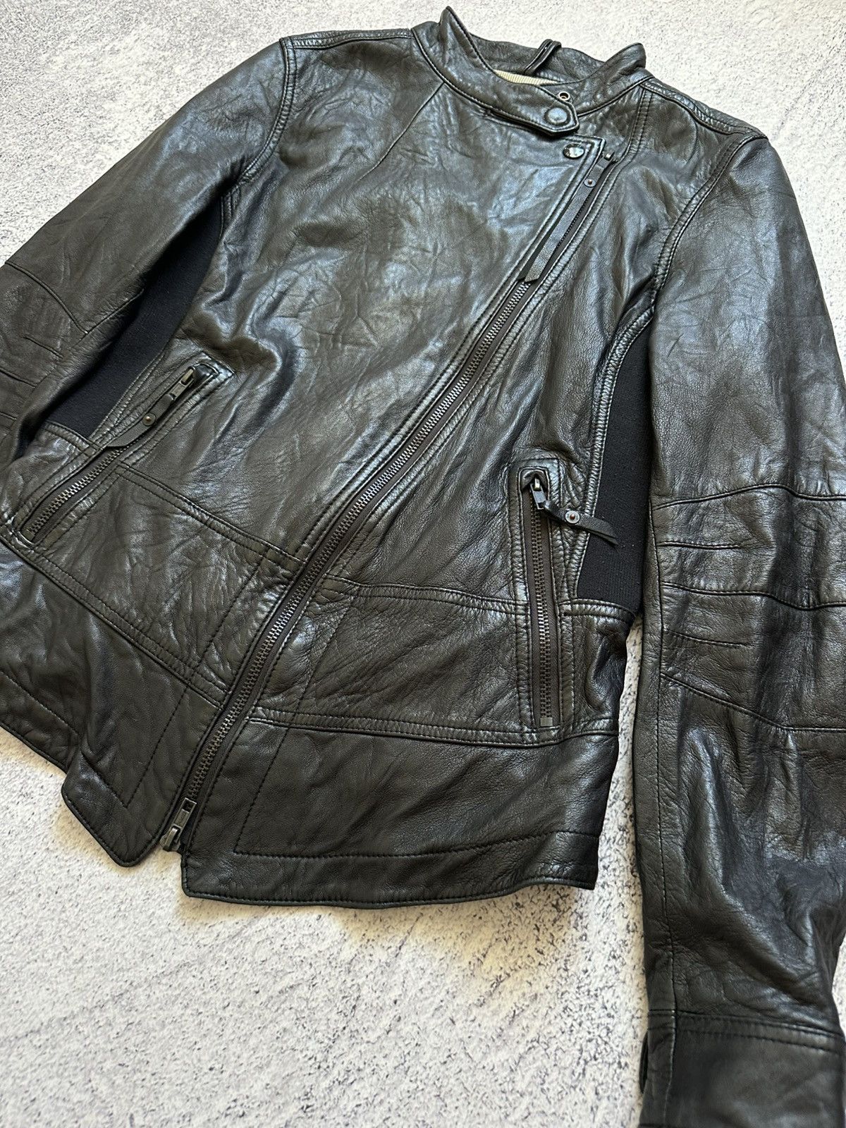 DENHAM Awant-garde Denham Leather Biker Jacket Rick Owens Style Y2K Size M / US 6-8 / IT 42-44 - 7 Thumbnail