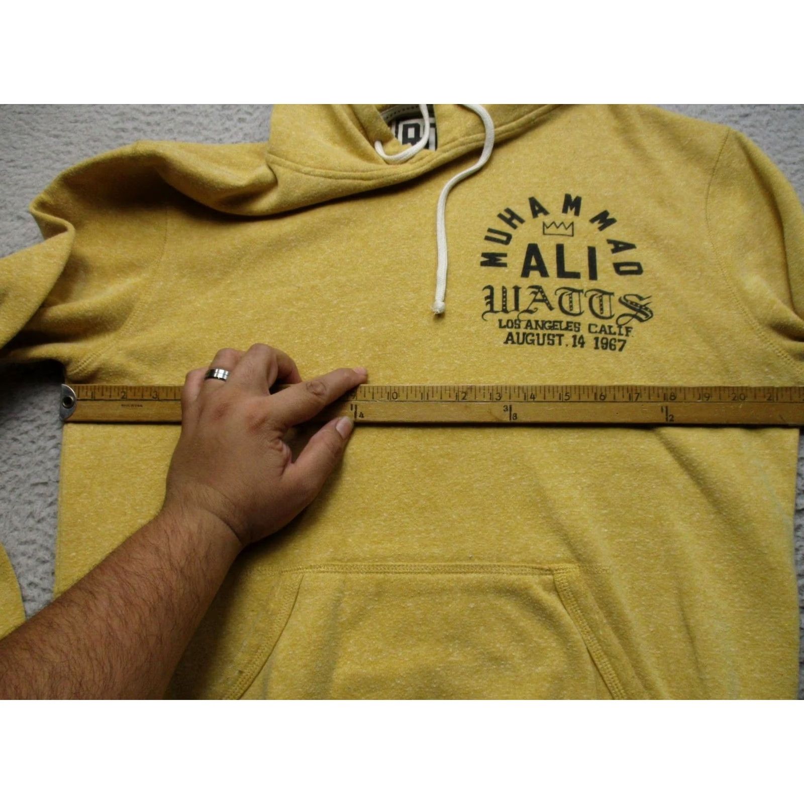 Roots Roots of Fight Hoodie Mens Medium Yellow Muhammad Ali Watts Pullover Sweatshirt Size US M / EU 48-50 / 2 - 7 Thumbnail