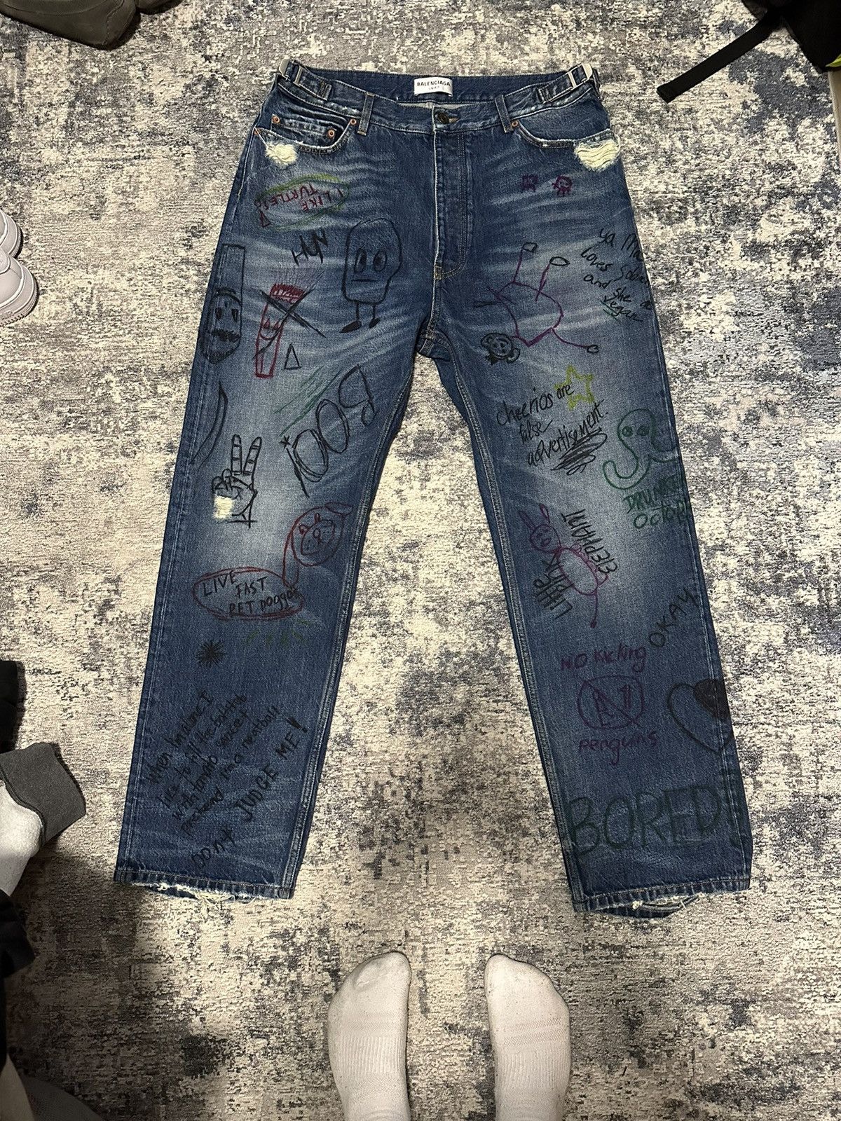 Balenciaga Balenciaga AW22 Scribble jeans | Grailed