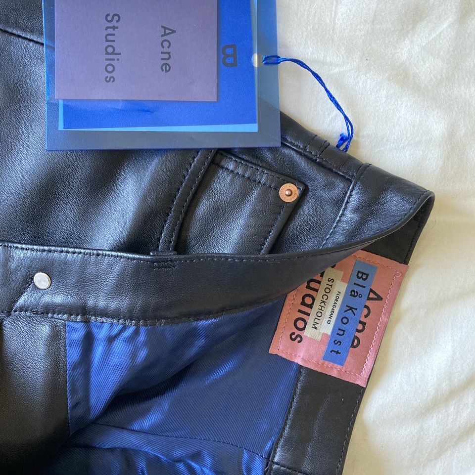 Acne Studios Acne Studio 1997 Black Leather Pants AK018 !Brand New! Size 25" / US 0 / IT 36 - 2 Thumbnail