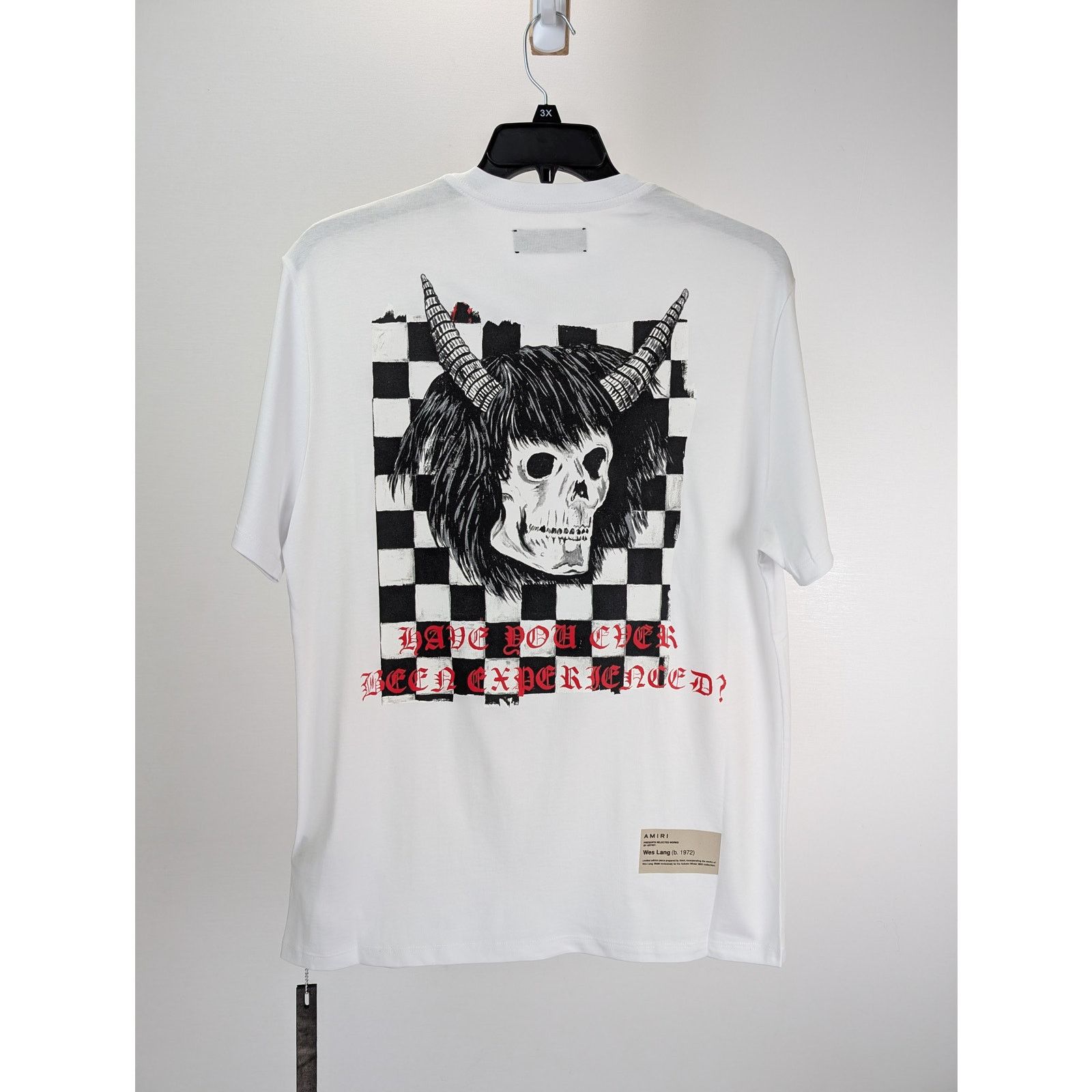 Amiri o1rshd1 Q:4 / Wes Lang Wes Lang Checker Skull Tee T-shirt Size US M / EU 48-50 / 2 - 2 Thumbnail