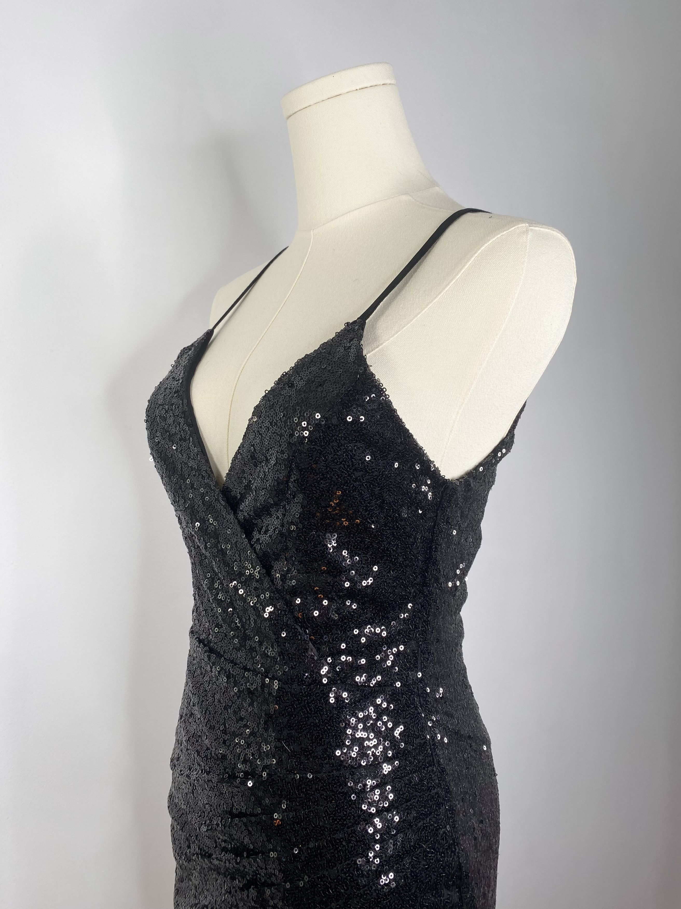 Vintage Sequin Black Dress Size S / US 4 / IT 40 - 10 Thumbnail