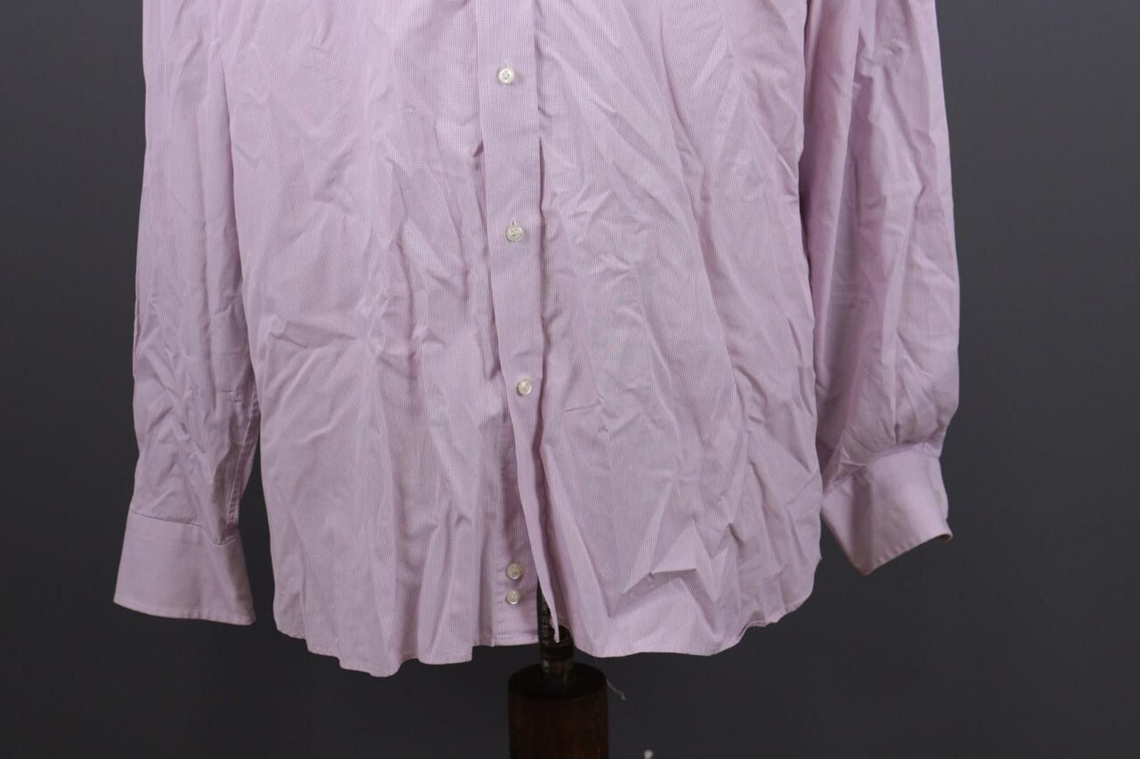 Designer Boggi Milano Pink Check Button Down Shirt 44 / 17 1/2 Size US M / EU 48-50 / 2 - 3 Thumbnail