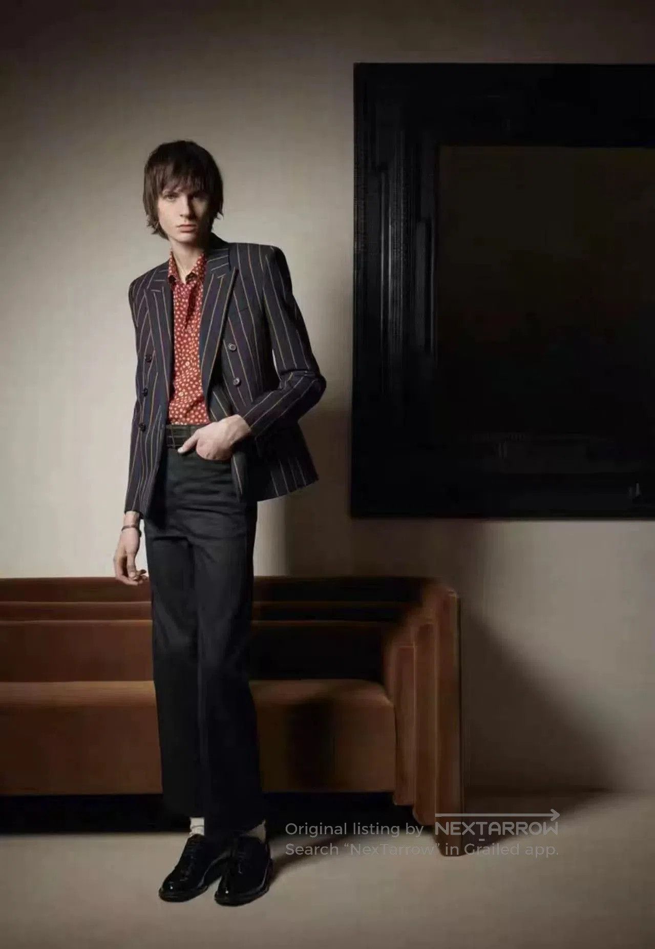 Saint Laurent Paris Saint Laurent Orange Silk Polka Dot Shirt. Size US XS / EU 42 / 0 - 8 Thumbnail