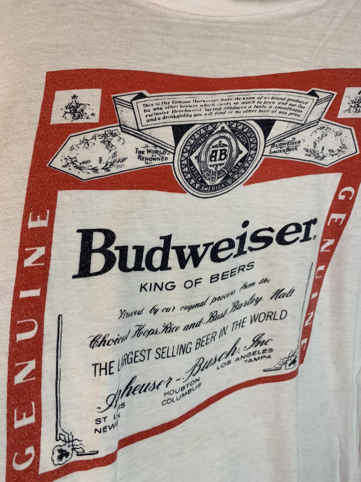 Budweiser × Vintage *RARE* Vintage 1960’s Budweiser Beer Single Stitch T-Shirt Size US M / EU 48-50 / 2 - 3 Thumbnail