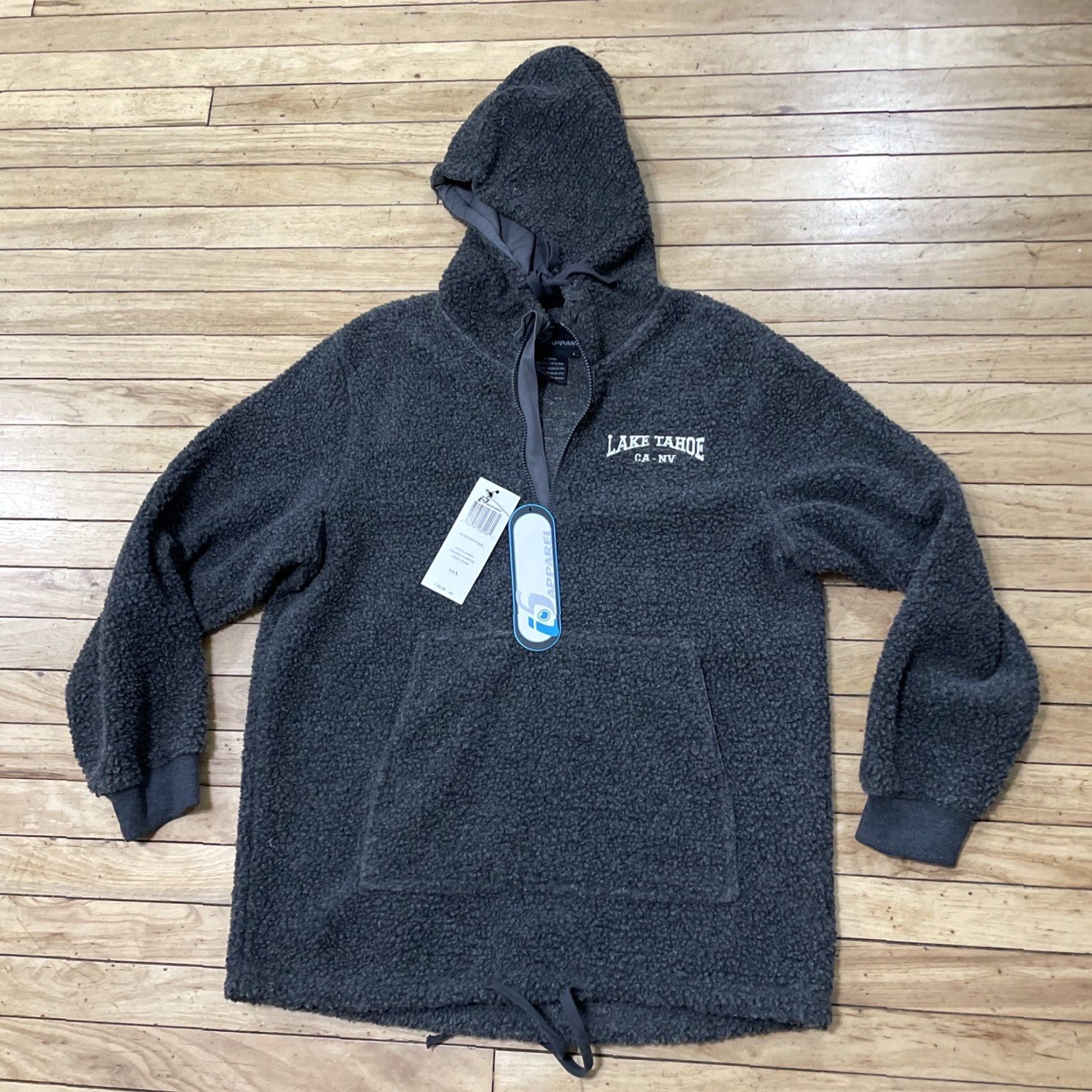 Vintage VINTAGE I5Apparel Sherpa Fleece 1/4 Zip Hood TAHOE Adult Large Charcoal Gray Warmth NEW Size US L / EU 52-54 / 3 - 2 Thumbnail