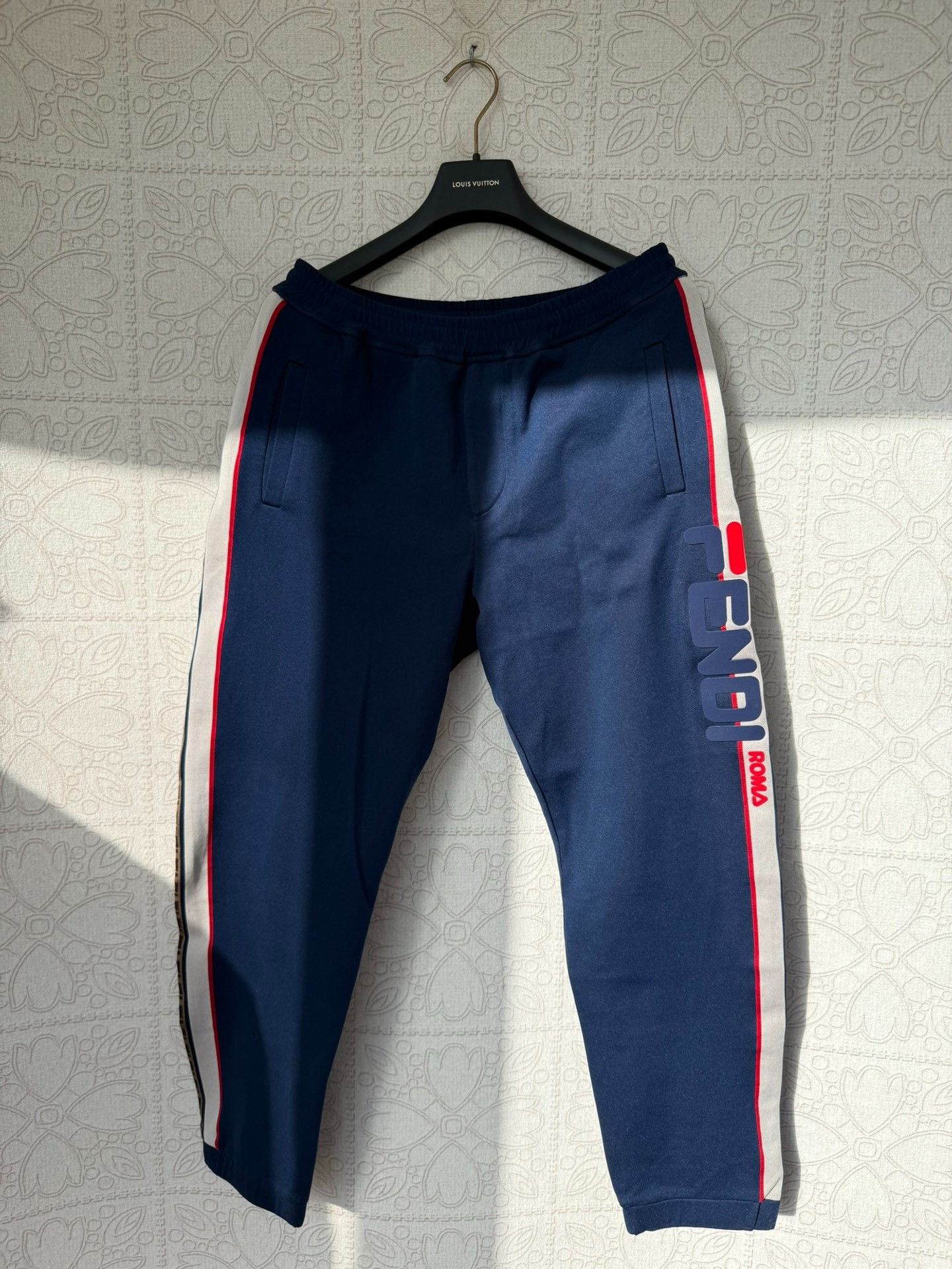Fendi Fendi Logo Stripe Long Pants in Navy Blue Size US 40 / EU 56 - 1 Thumbnail