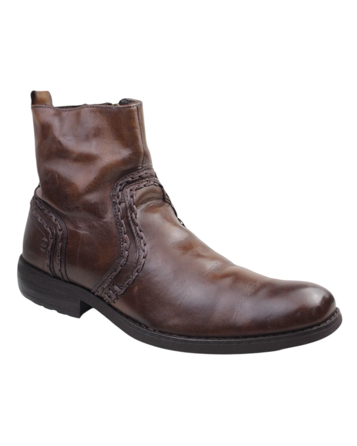 If Six Was Nine 2000S BED STU JAPAN RAW STITCHED LEATHER ZIP ANKLE BOOTS Size US 9 / EU 42 - 6 Thumbnail
