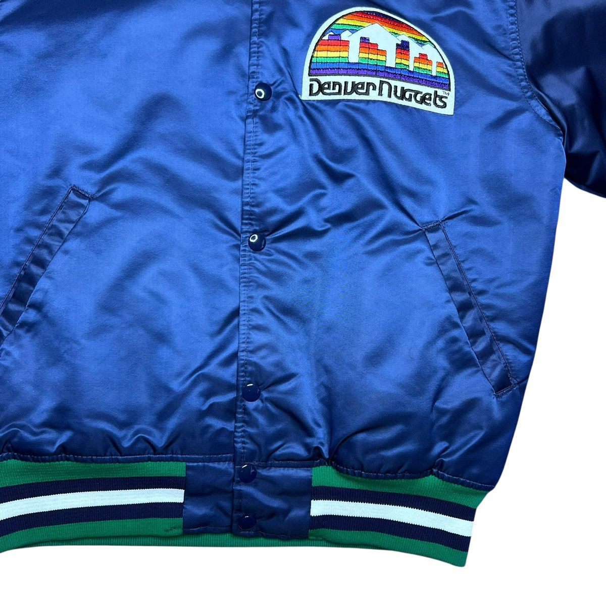 Starter Vintage 1980s NBA Denver Nuggets Starter Satin Bomber Jacket Size US M / EU 48-50 / 2 - 9 Thumbnail
