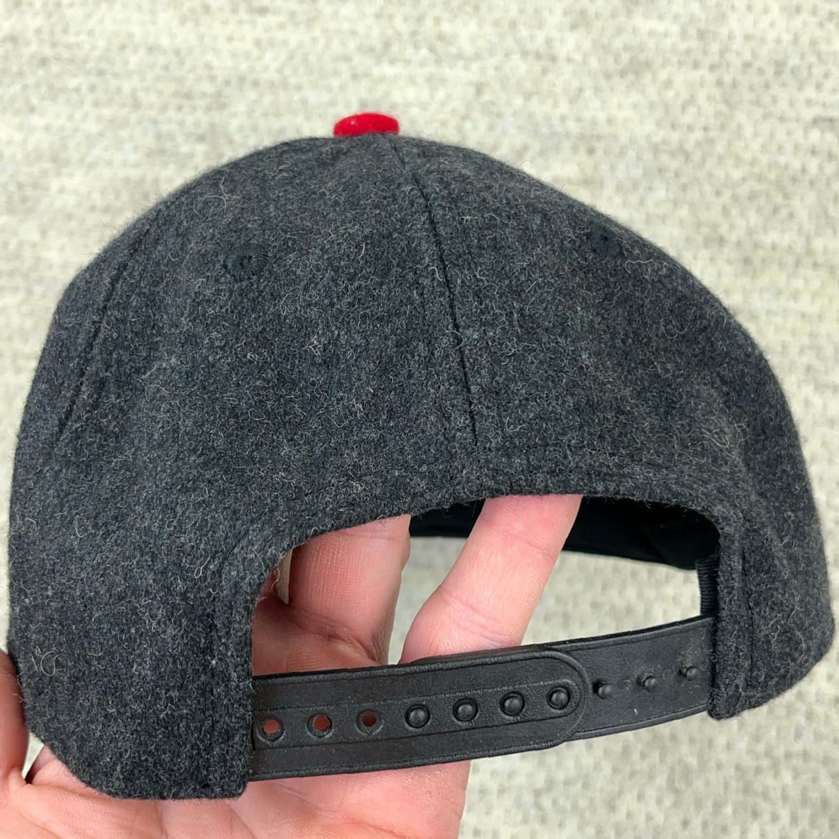 Affliction Affliction Hat Cap Snapback Gray Red Wool Tweed Script Spellout Lightning Bolt Size ONE SIZE - 4 Thumbnail