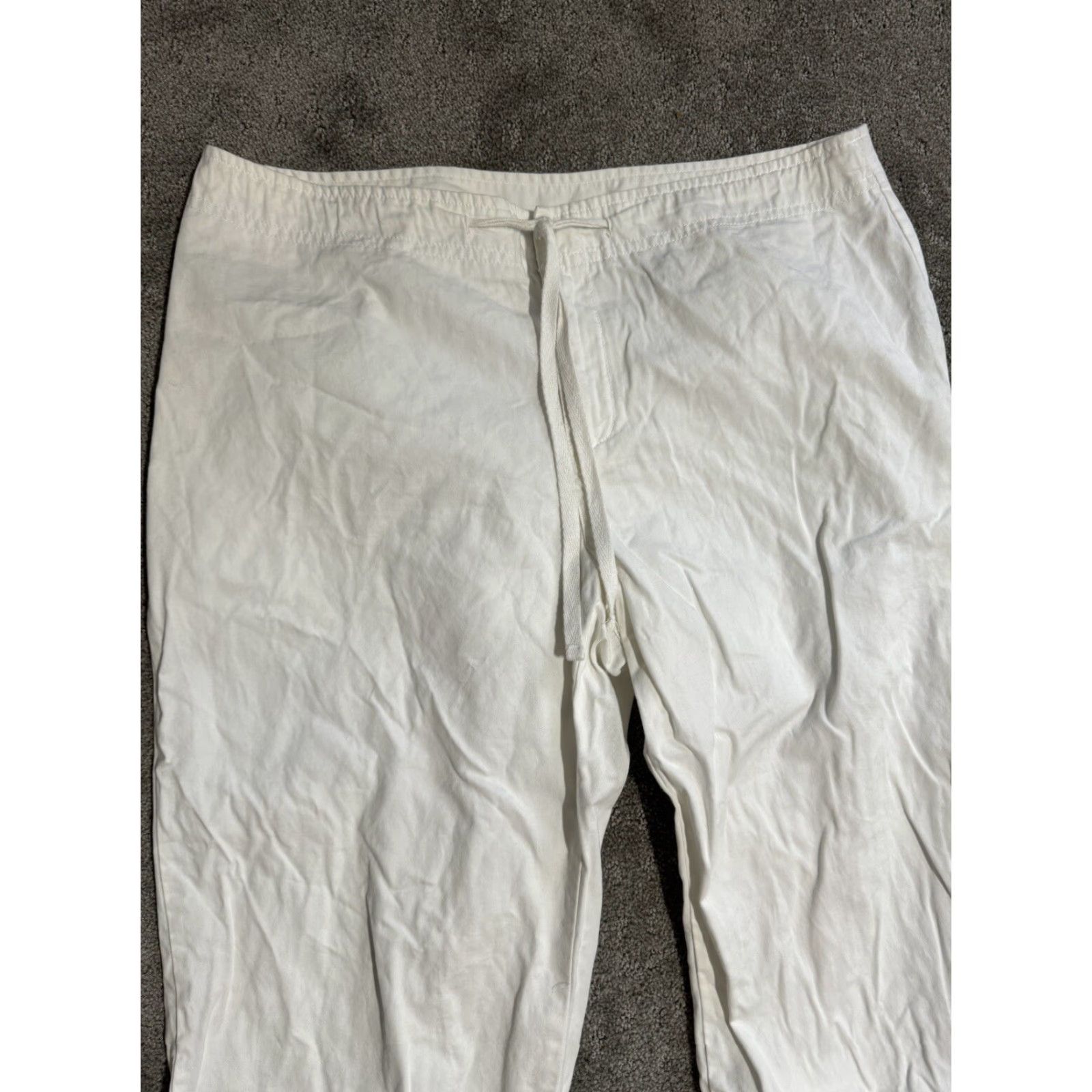 Express Express Stretch White Cropped Pants with Zippered Legs — Women’s Size 9/10, Mid Rise, 24" Inseam, Cotton/Viscose/Spandex Size 30" / US 8 / IT 44 - 2 Thumbnail